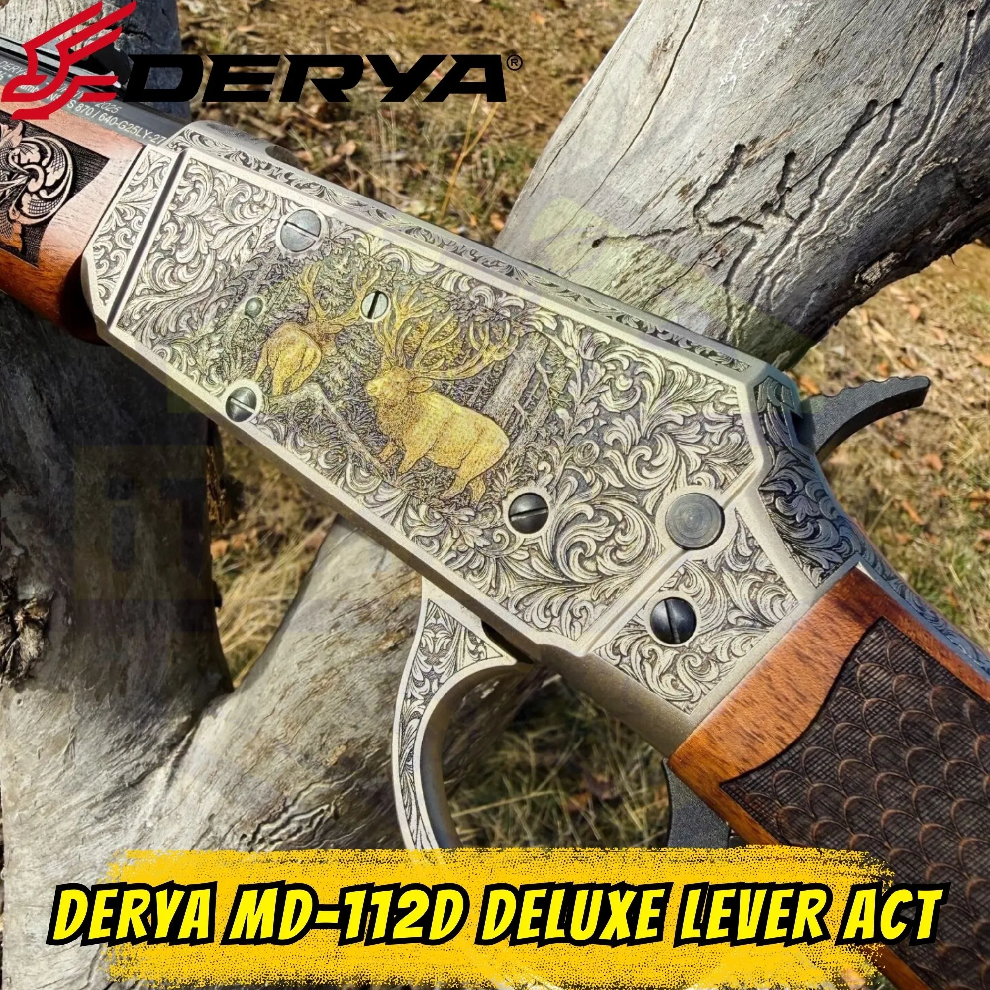 Derya MD-112D Deluxe Lever Action 36 Ga (.410) Levyeli Av Tüfeği - İşlemeli Özel Seri