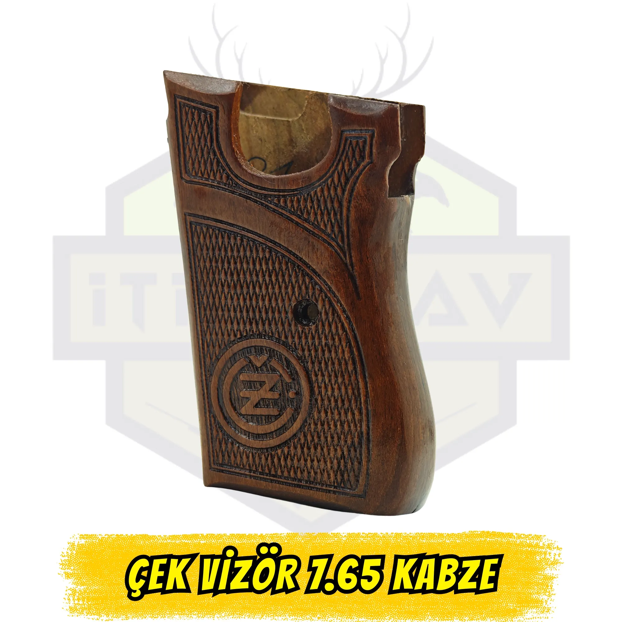 Çek Vizör (Vzor 50/70) 7.65 mm Tek Parça Açık Renk Ahşap Kabze - Logolu Özel Seri