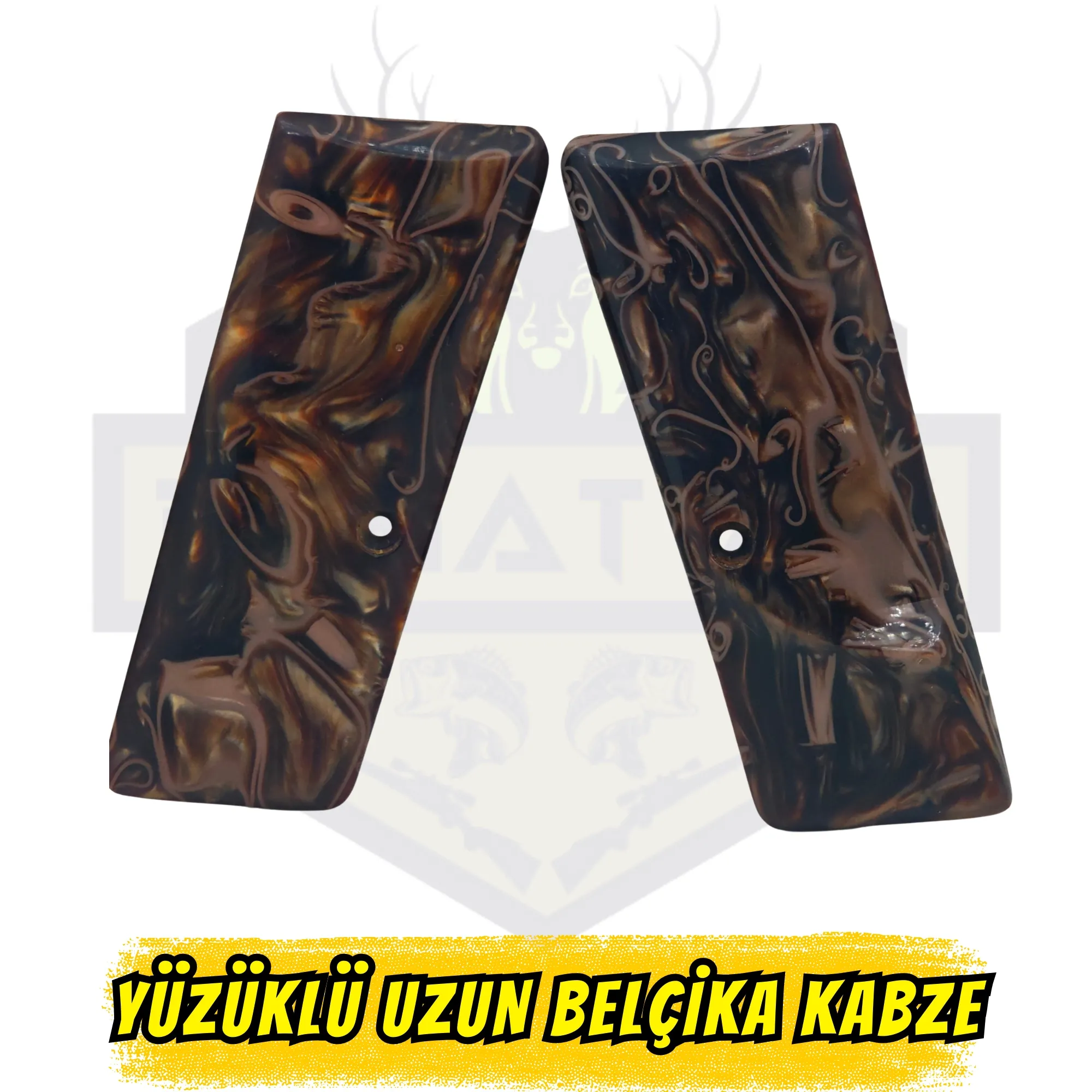 Browning 14lü / Uzun Belçika Uyumlu Yüzüklü Sedef Kabze - Premium Seri