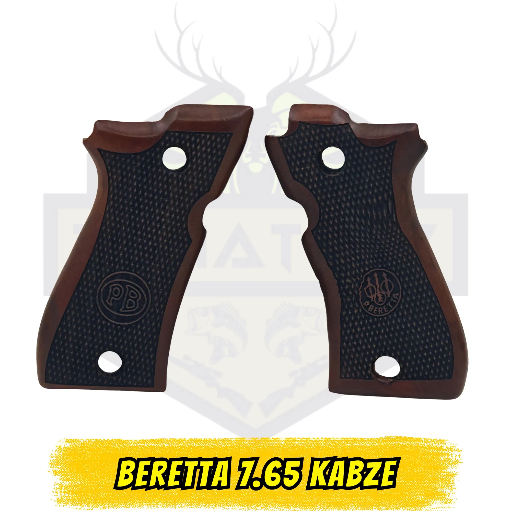 Beretta Model 70 / 71 / 81 (7.65mm) Uyumlu Beretta Logolu Hakiki Ceviz Kabze