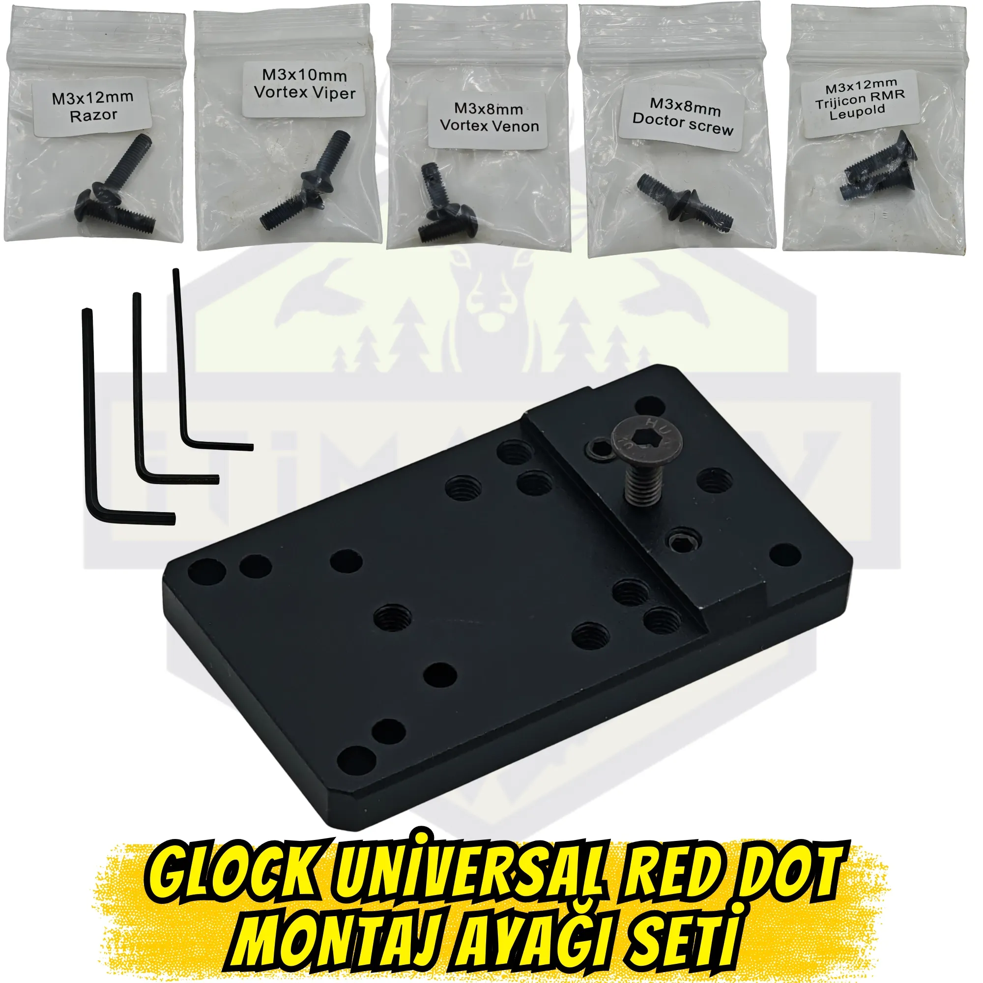 Glock Serisi Universal Red Dot (RMR) Montaj Ayağı SETİ - Profesyonel Seri