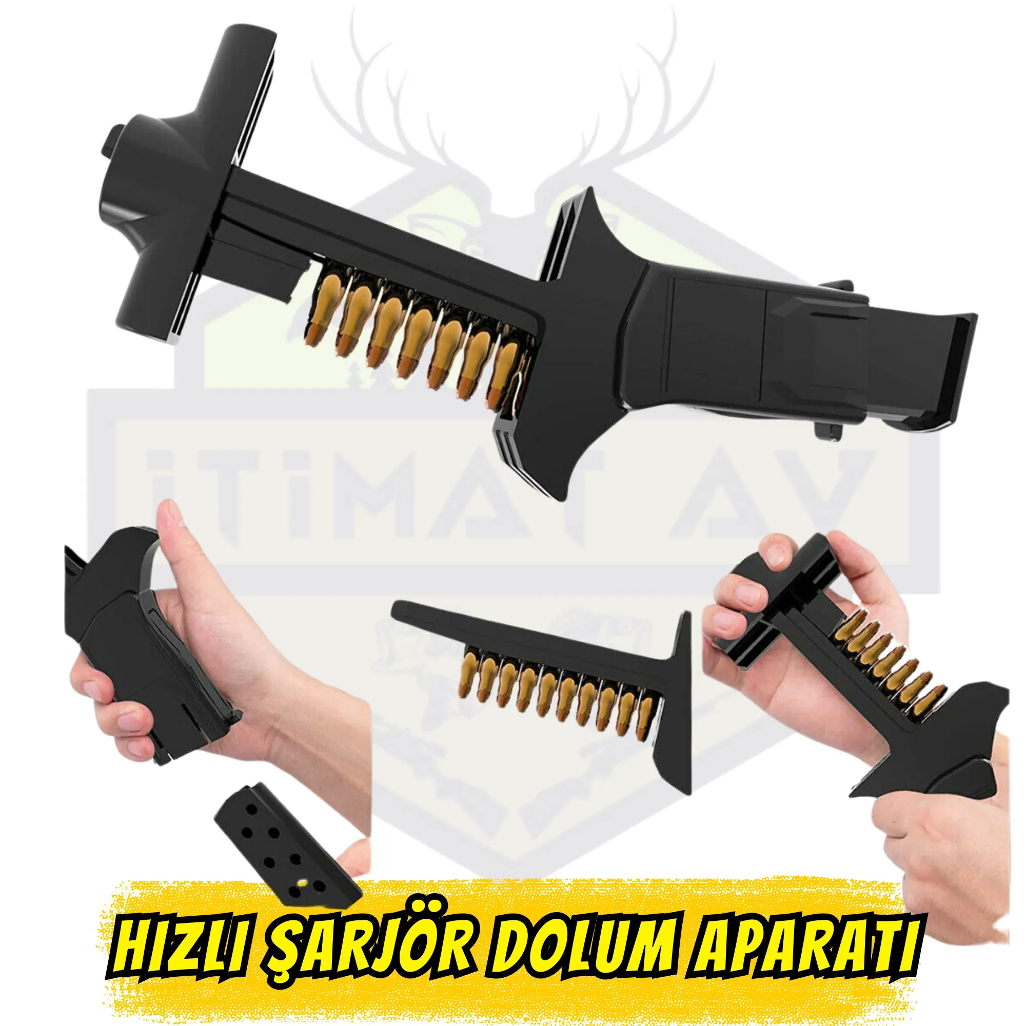 Hızlı Şarjör Dolum Aparatı 9mm & .40 Cal- Mermi Tepsisinden Otomatik Yükleme