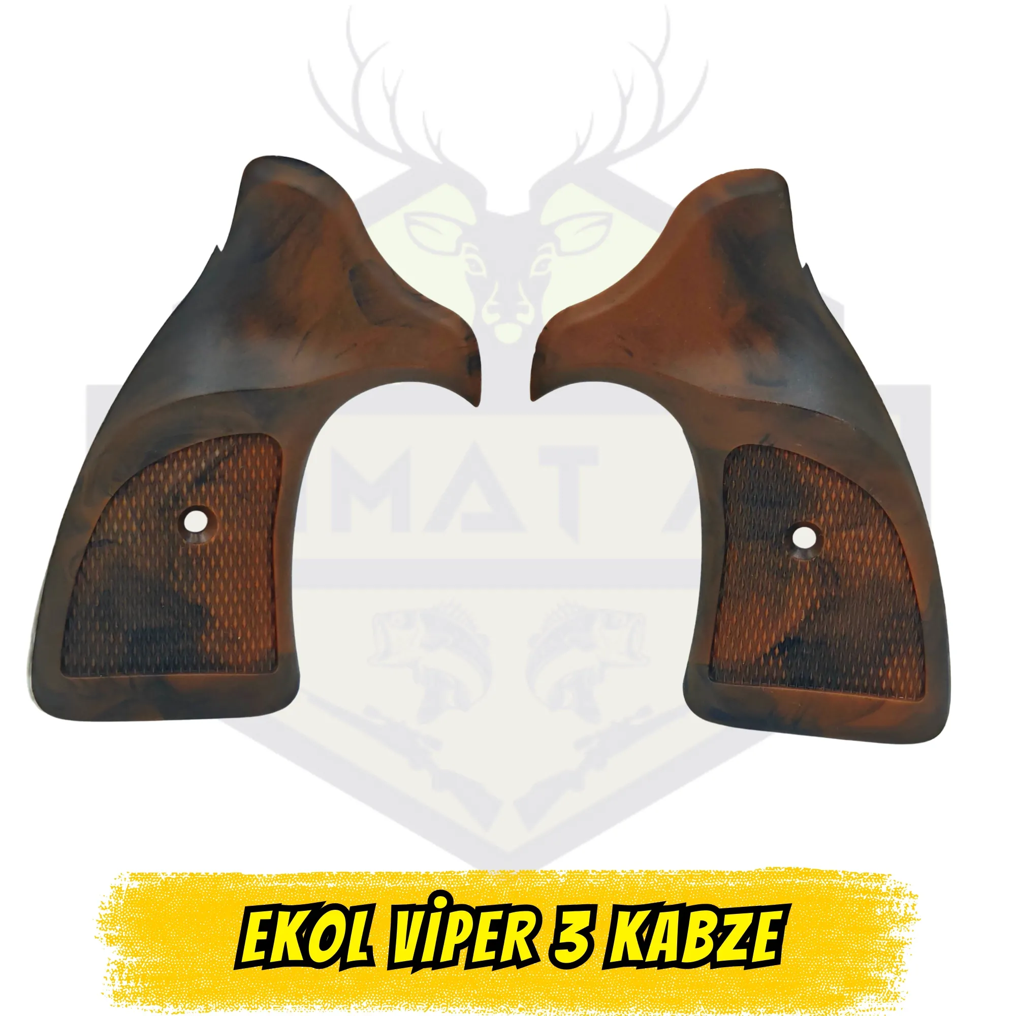 Ekol Viper 3 Uyumlu Kahverengi Polimer Kabze - Parmak Oyuklu Ergonomik Seri