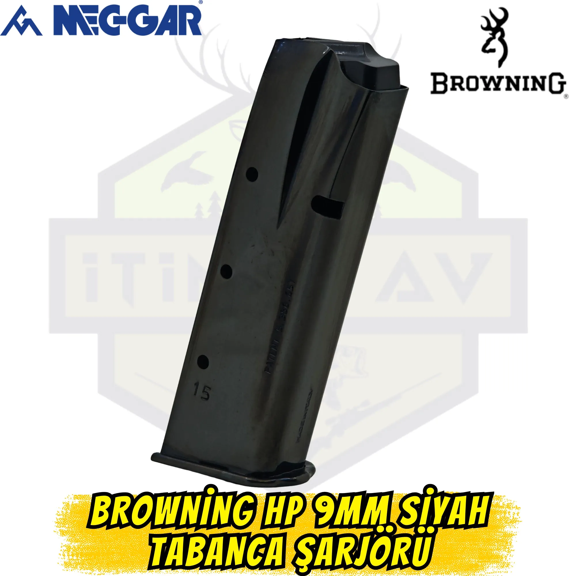Mec-Gar Browning 14 lü Şarjörü 9mm Siyah