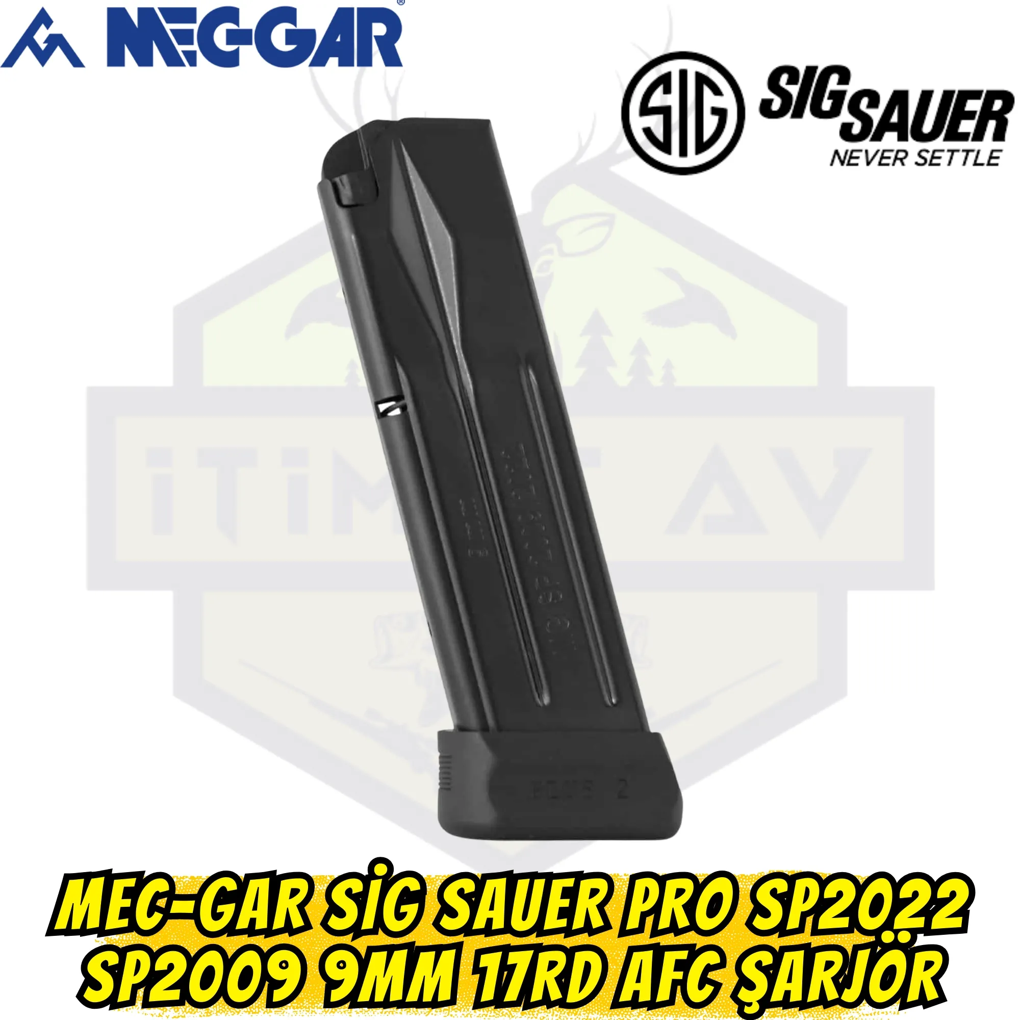 MEC-GAR Sig Sauer Pro SP2022 / SP2009 9mm 17RD AFC Şarjör - Plus-2 Adaptörlü