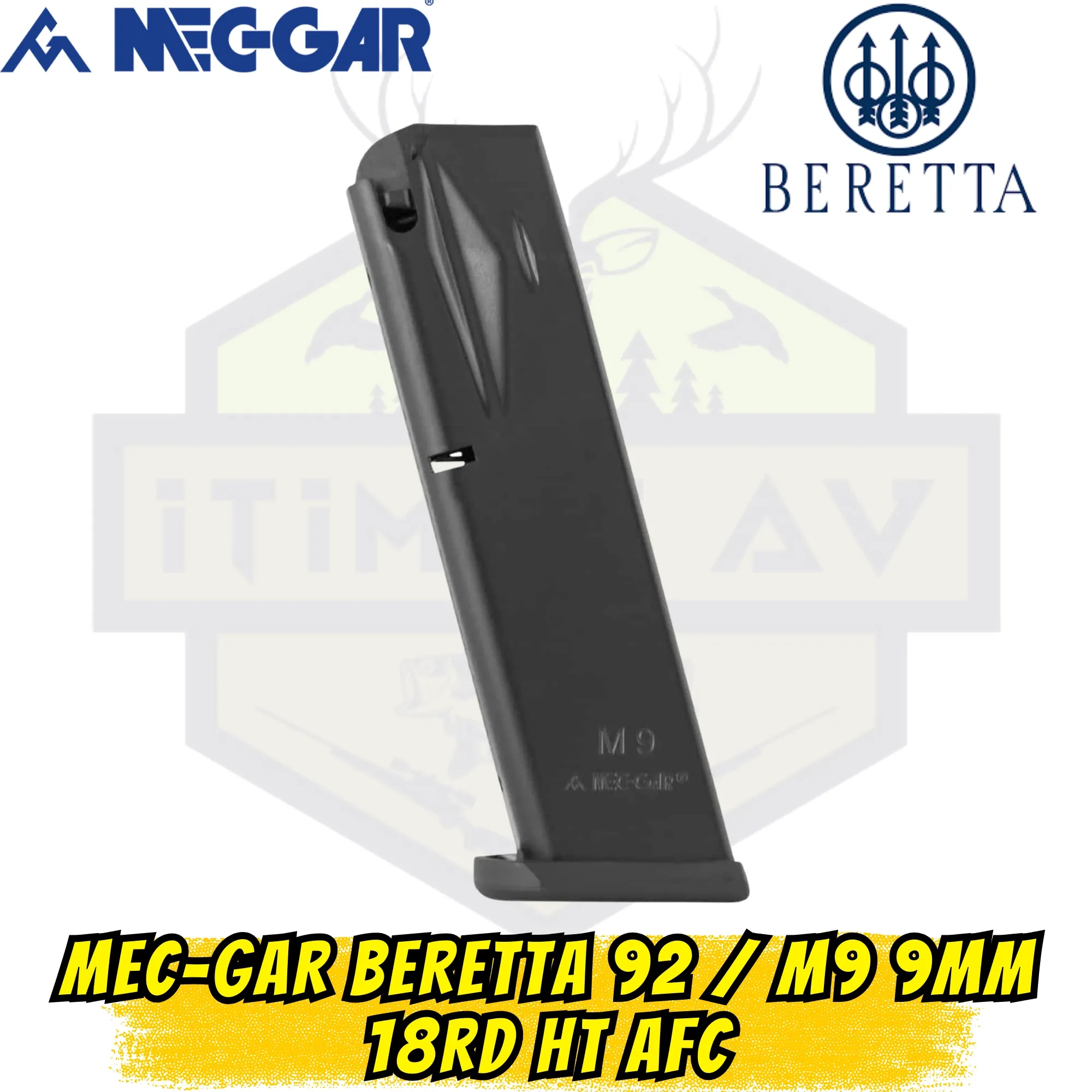 MEC-GAR Beretta 92 / M9 9mm 18RD HT AFC Şarjör - Isıl İşlemli Karbon Çelik