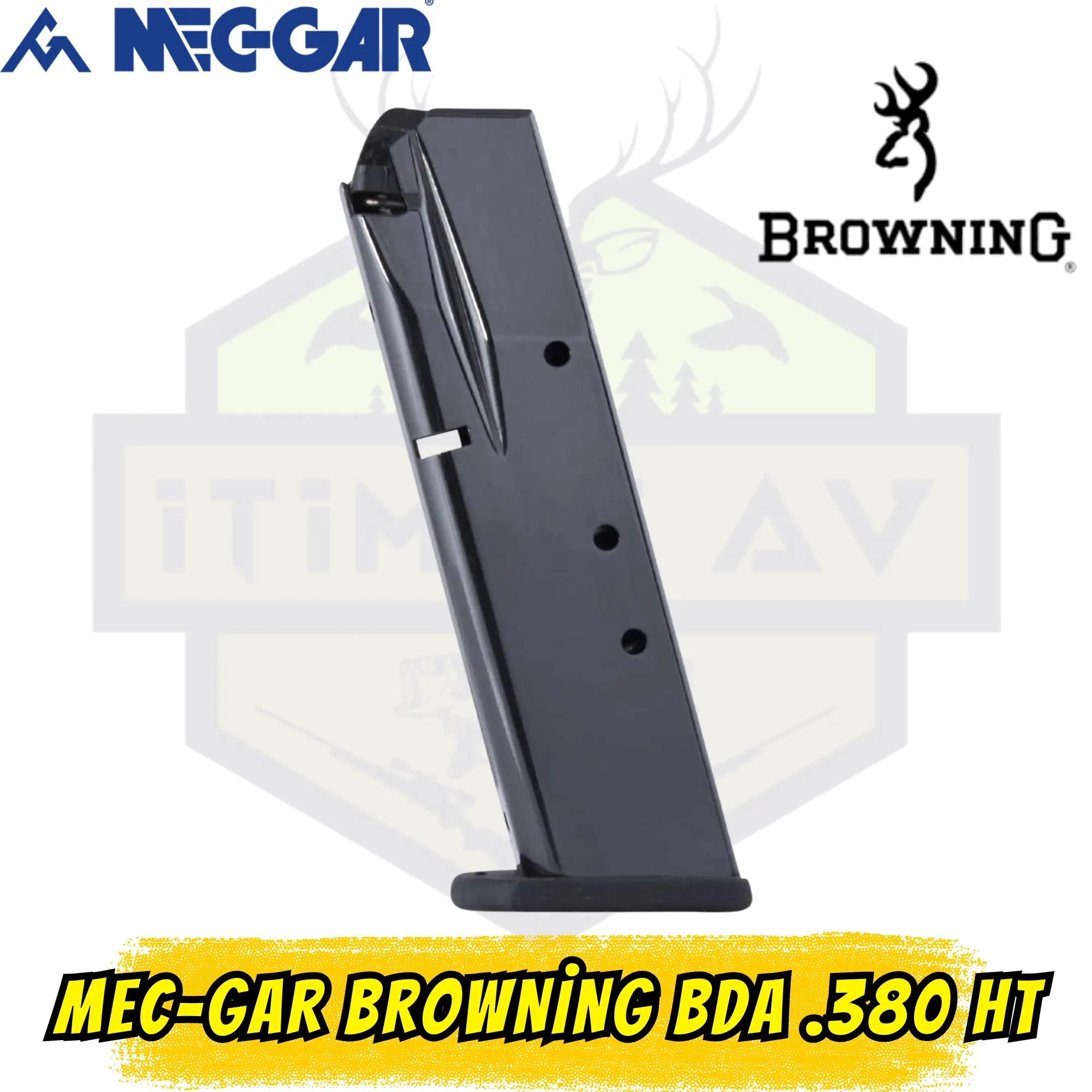 MEC-GAR Browning BDA .380 ACP (9mm Short) 13RD HT Siyah Şarjör - Isıl İşlemli Karbon Çelik