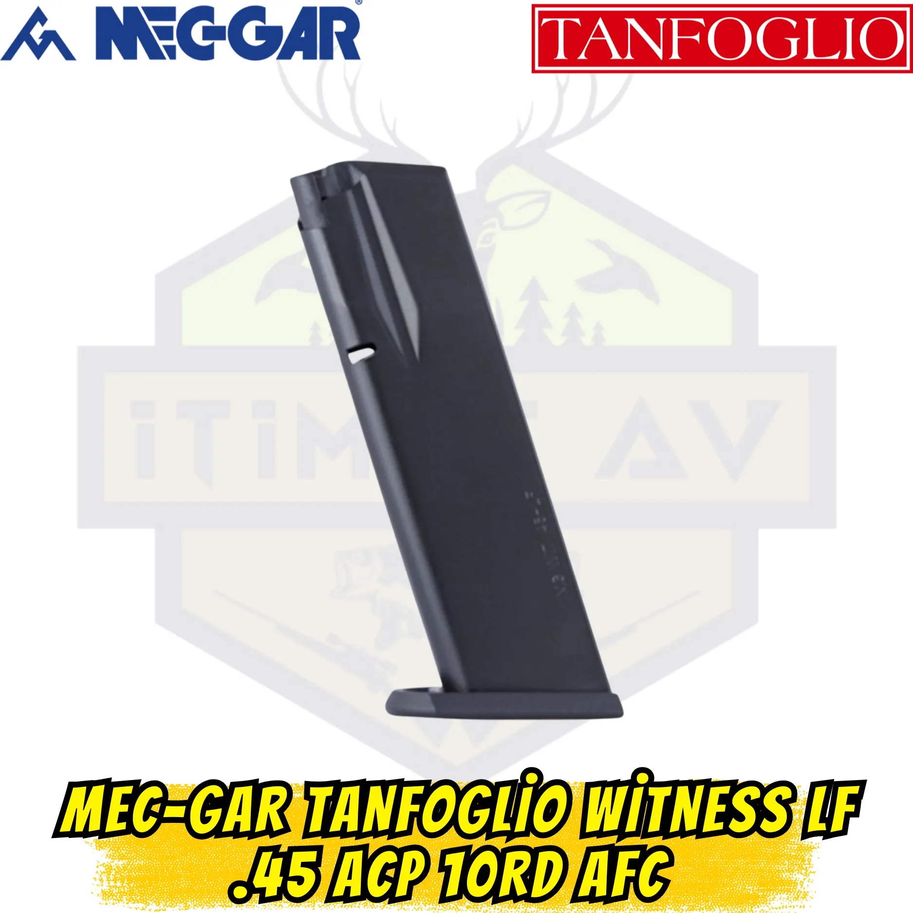 MEC-GAR Tanfoglio Witness Large Frame (LF) .45 ACP 10RD AFC Şarjör - Sürtünme Önleyici Kaplama