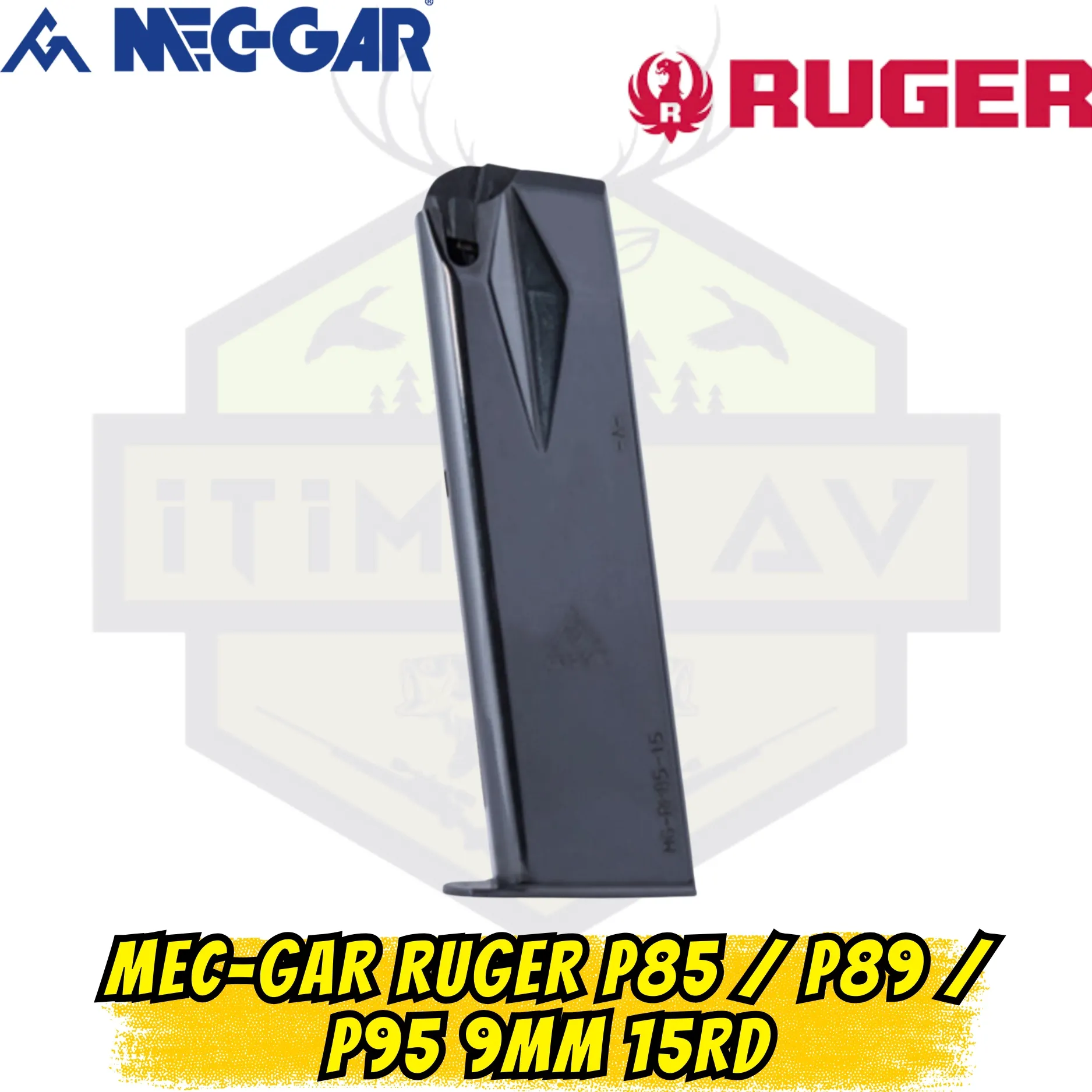 MEC-GAR Ruger P85 / P89 / P95 9mm 15RD Siyah Şarjör - Isıl İşlemli Karbon Çelik