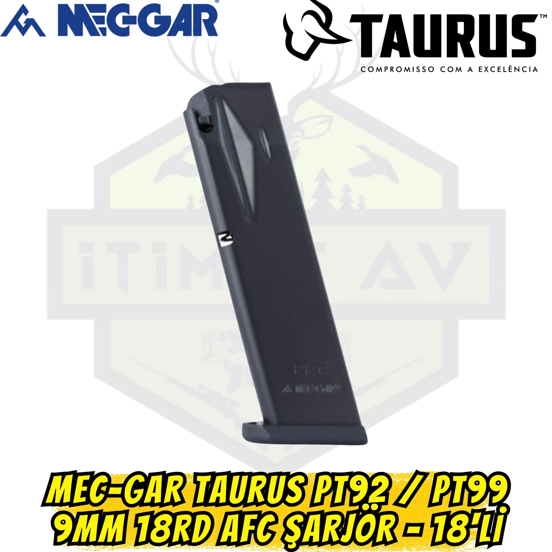 MEC-GAR Taurus PT92 / PT99 9mm 18RD AFC Şarjör - 18li Yüksek Kapasite