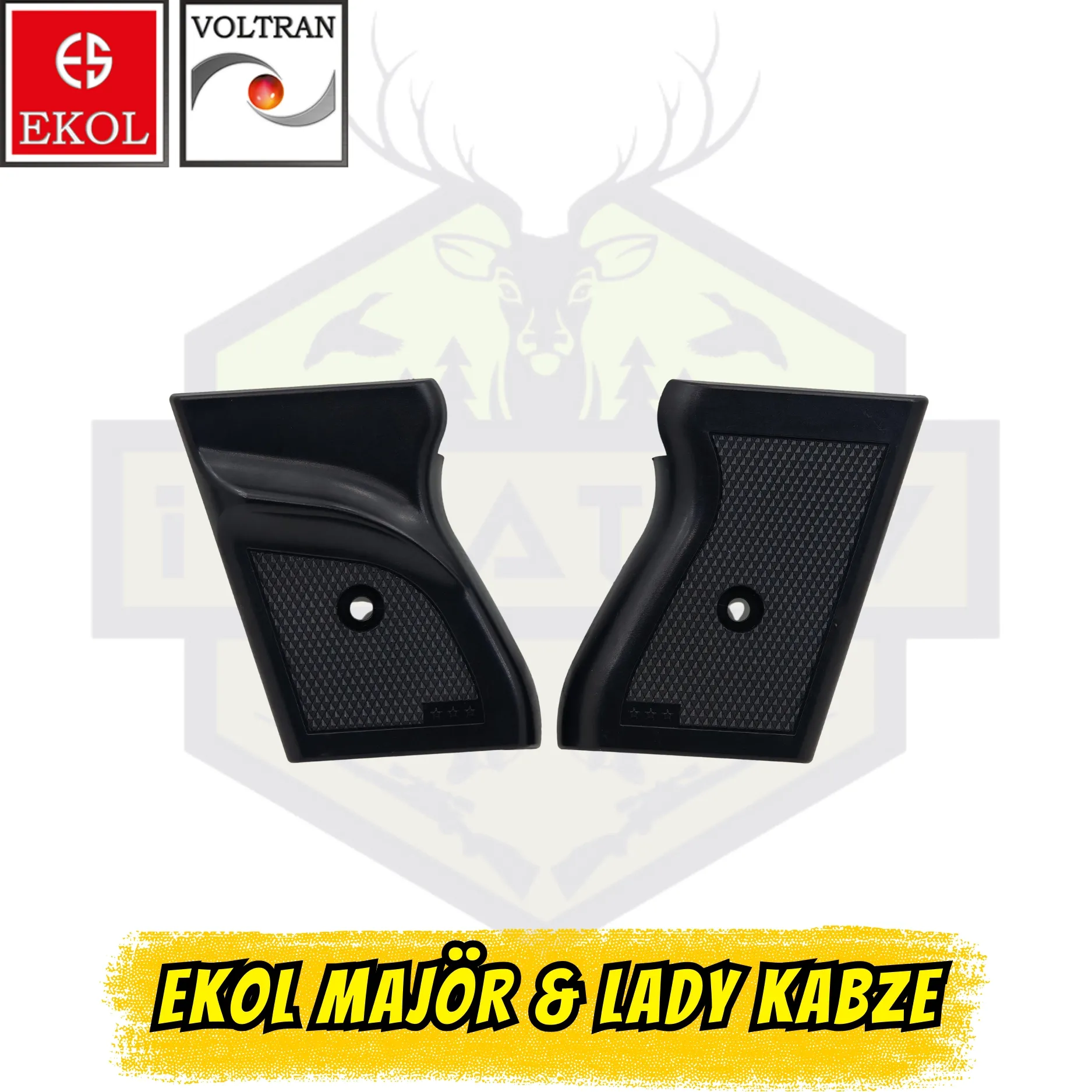 Ekol Majör & Lady Orijinal Kabze Kapağı Seti - Siyah Polimer