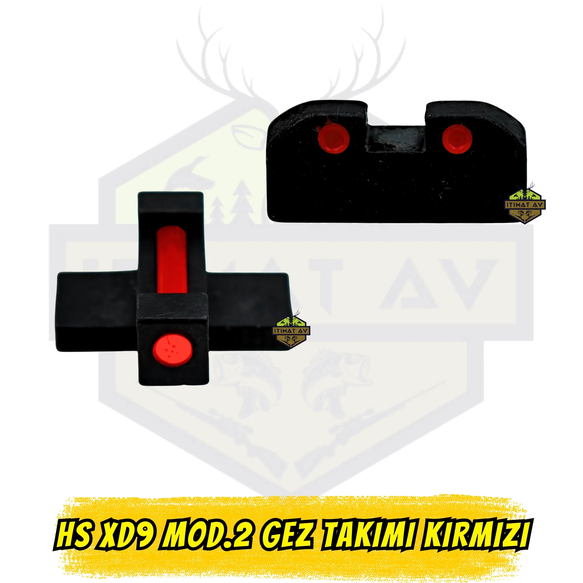 HS XD9 Mod.2 Uyumlu Fiber Optik Gez Arpacık Takımı - Taktik Kırmızı Nişangah Seti