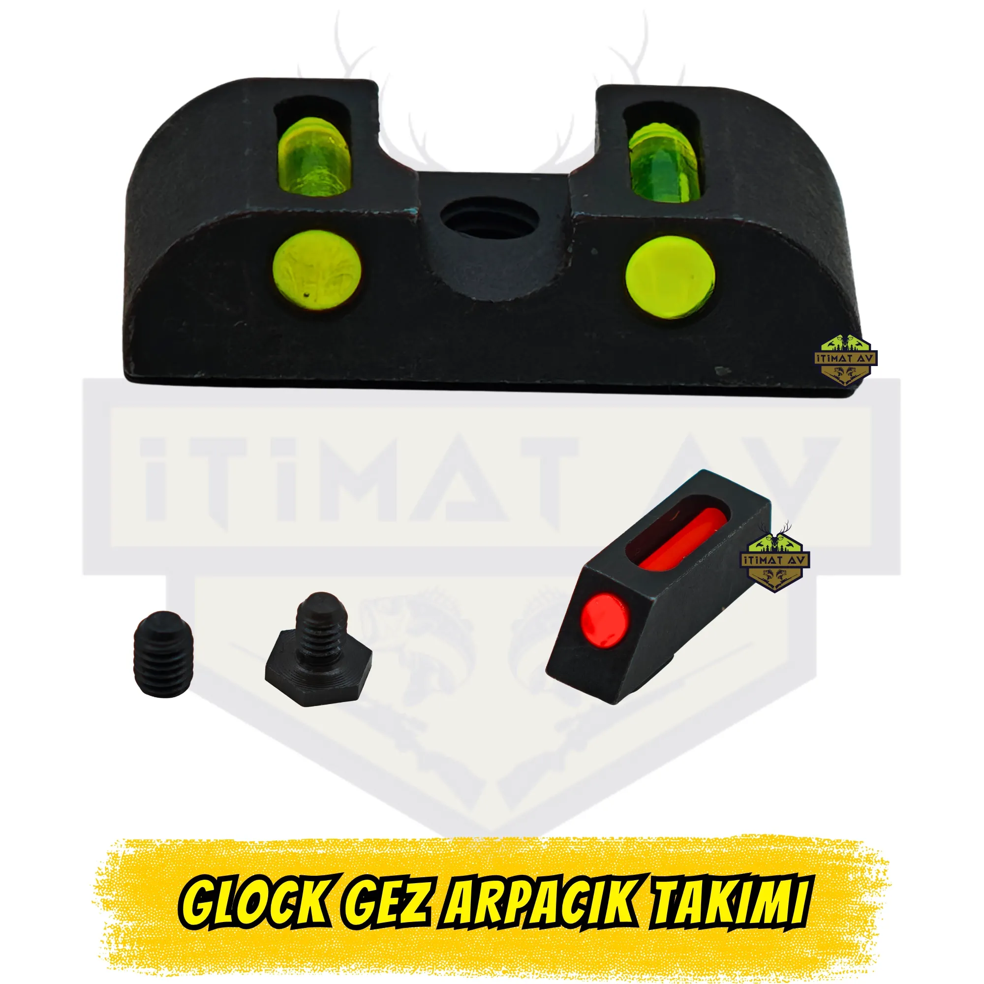 Glock Uyumlu Fiber Optik Gez Arpacık Takımı - Yeşil Gez & Kırmızı Arpacık Seti