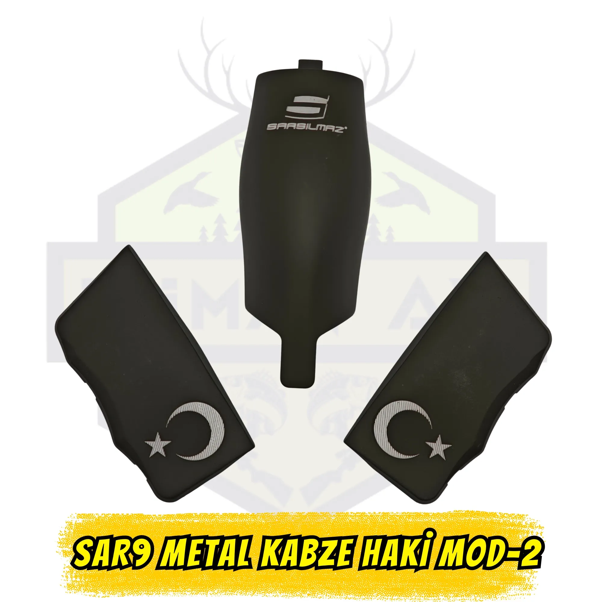 Sarsılmaz SAR9 & SAR9 Compact Uyumlu Metal Kabze - Haki (Türk Bayrağı & Sarsılmaz Logolu) - Model 2