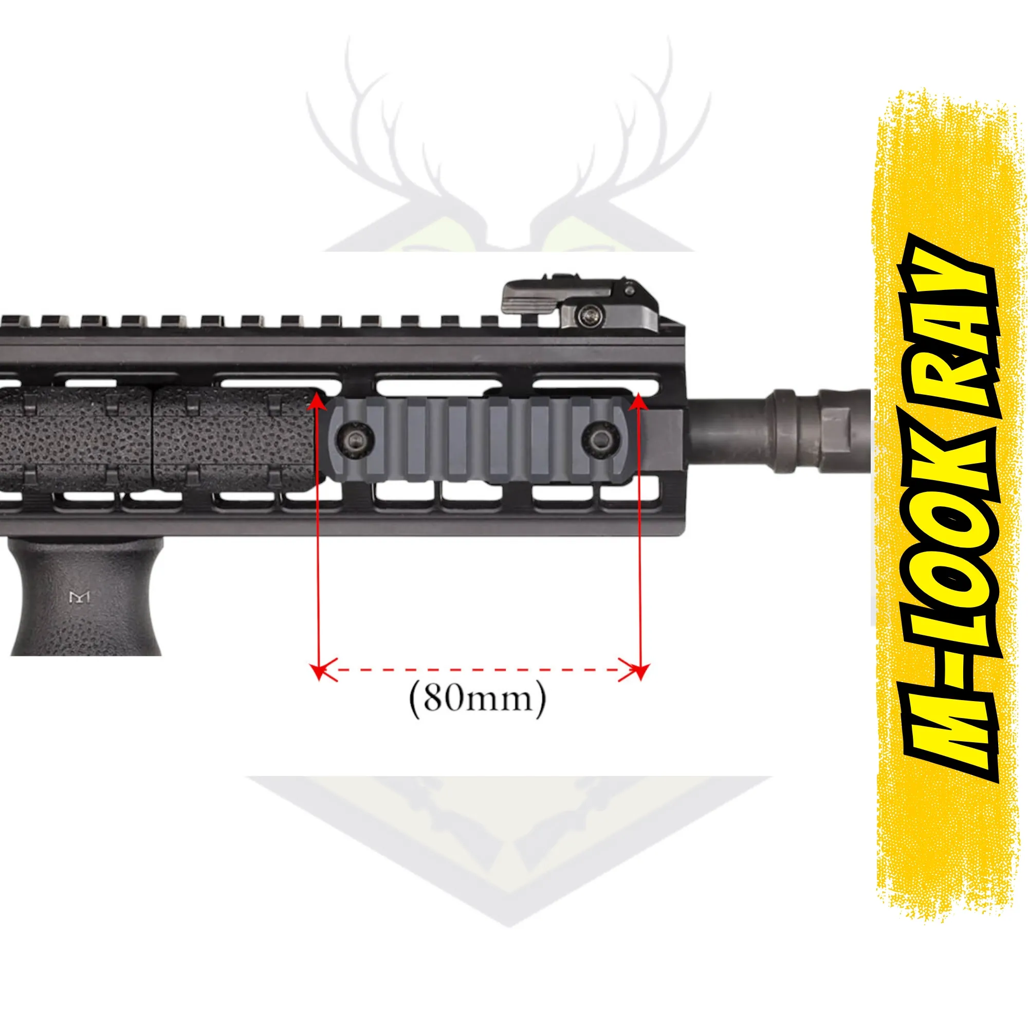M-Lok to Picatinny 5 Slot Ray Adaptörü - Siyah Polimer Aksesuar Rayı