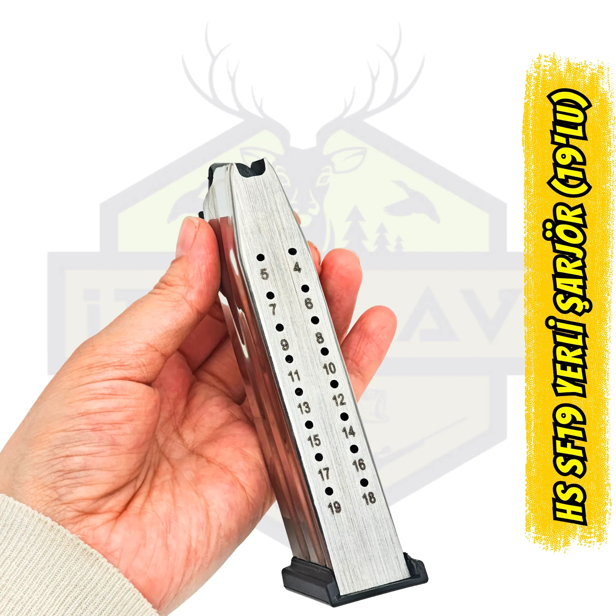 HS SF19 Yerli Şarjör - 19 Mermi Kapasiteli Çelik Gövde