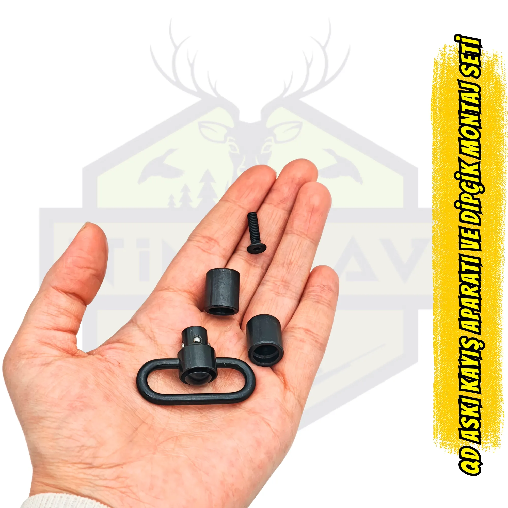 QD Askı Kayışı Aparatı ve Dipçik Montaj Seti - Çelik Hızlı Ayırma Takımı