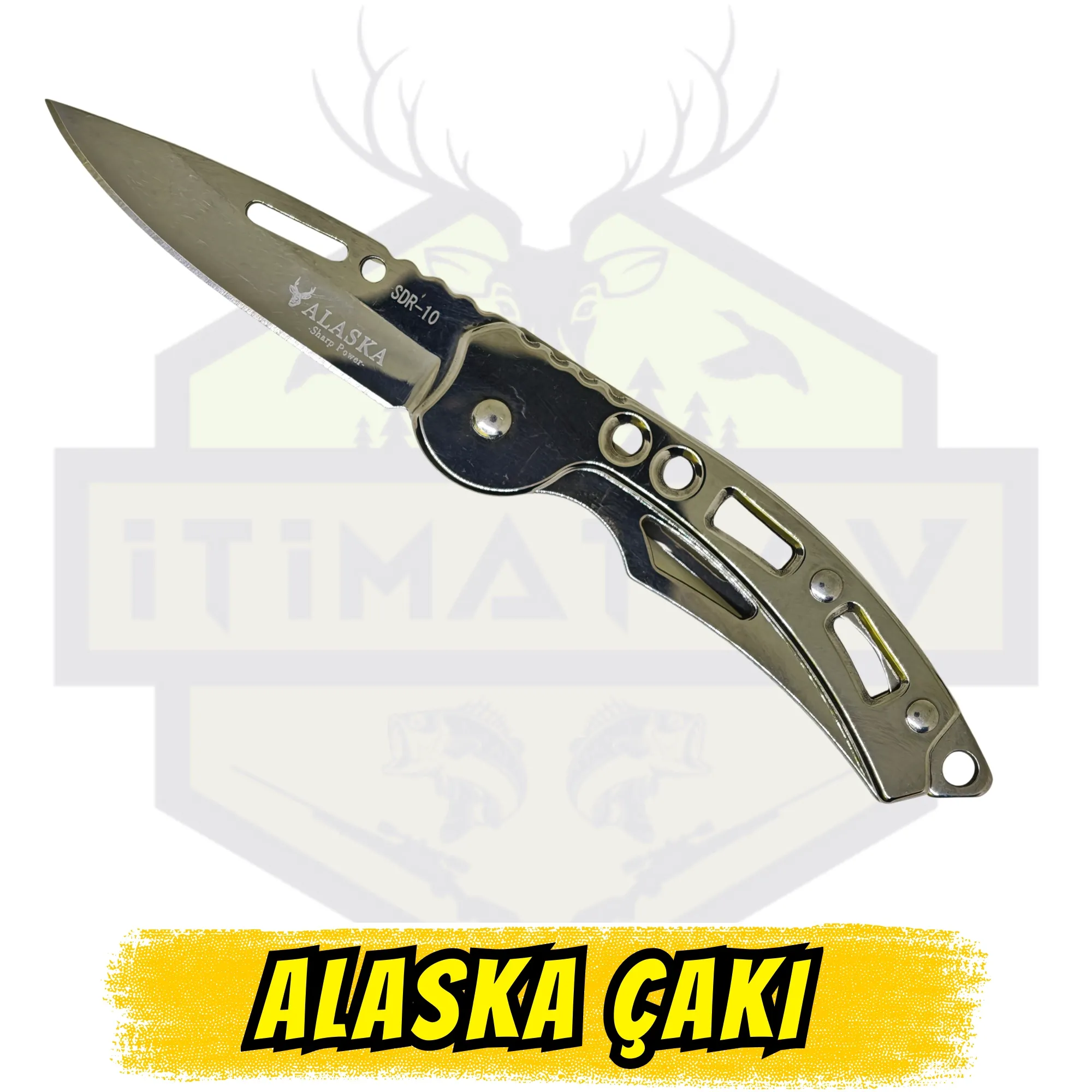 Alaska Parlak Krom Ufak Ekonomik Çakı - Açık Uzunluk 15 cm Kapalı 9 cm