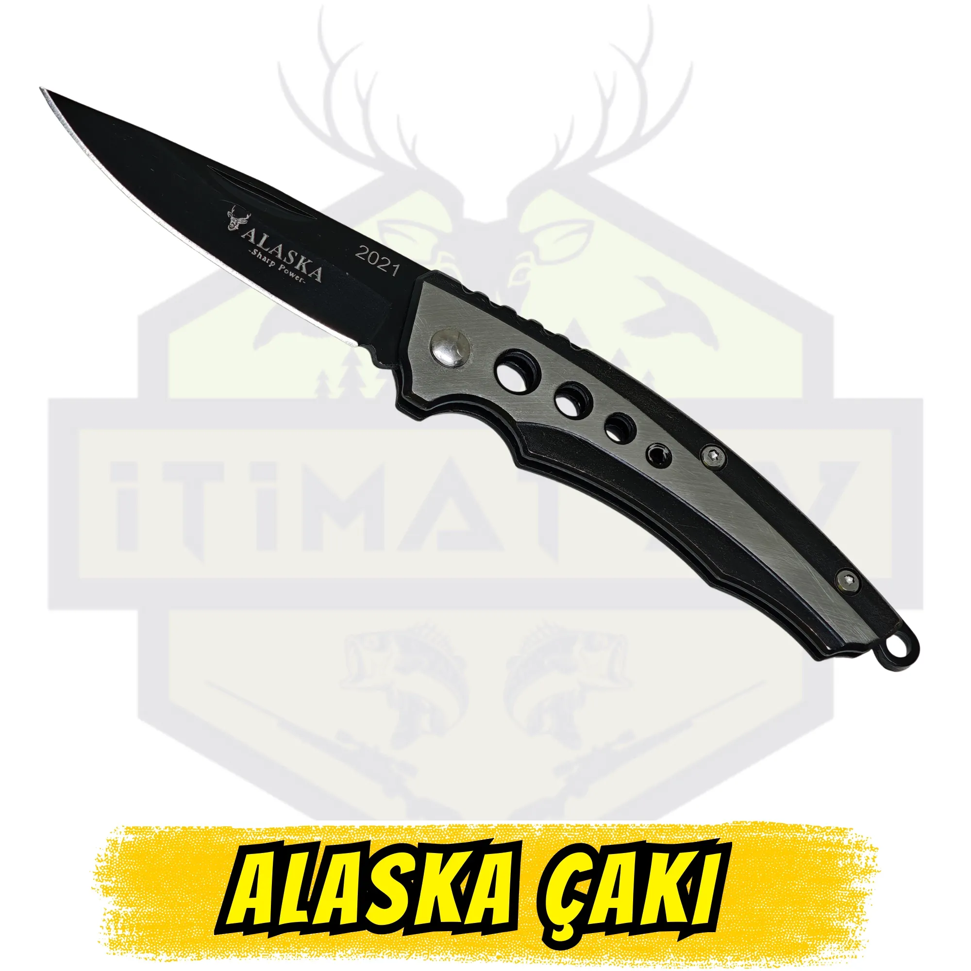 Alaska Siyah Beyaz Ufak Ekonomik Çakı - Açık Uzunluk 15 cm Kapalı 9 cm