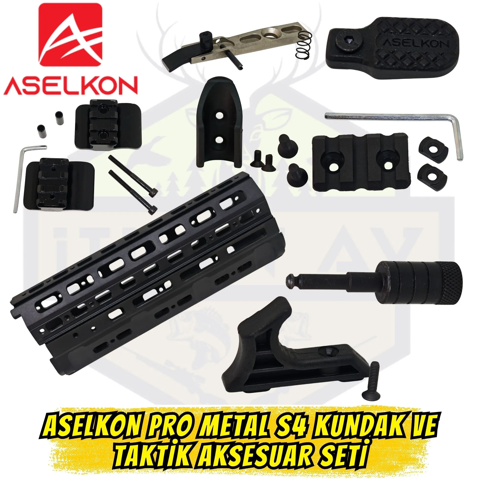Aselkon Pro Metal S4 Kundak ve Taktik Aksesuar Seti