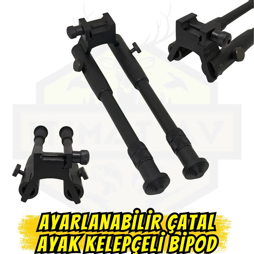 Ayarlanabilir Çatal Ayak Kelepçeli Bipod - Namluya Montajlı Katlanır Tüfek Ayağı