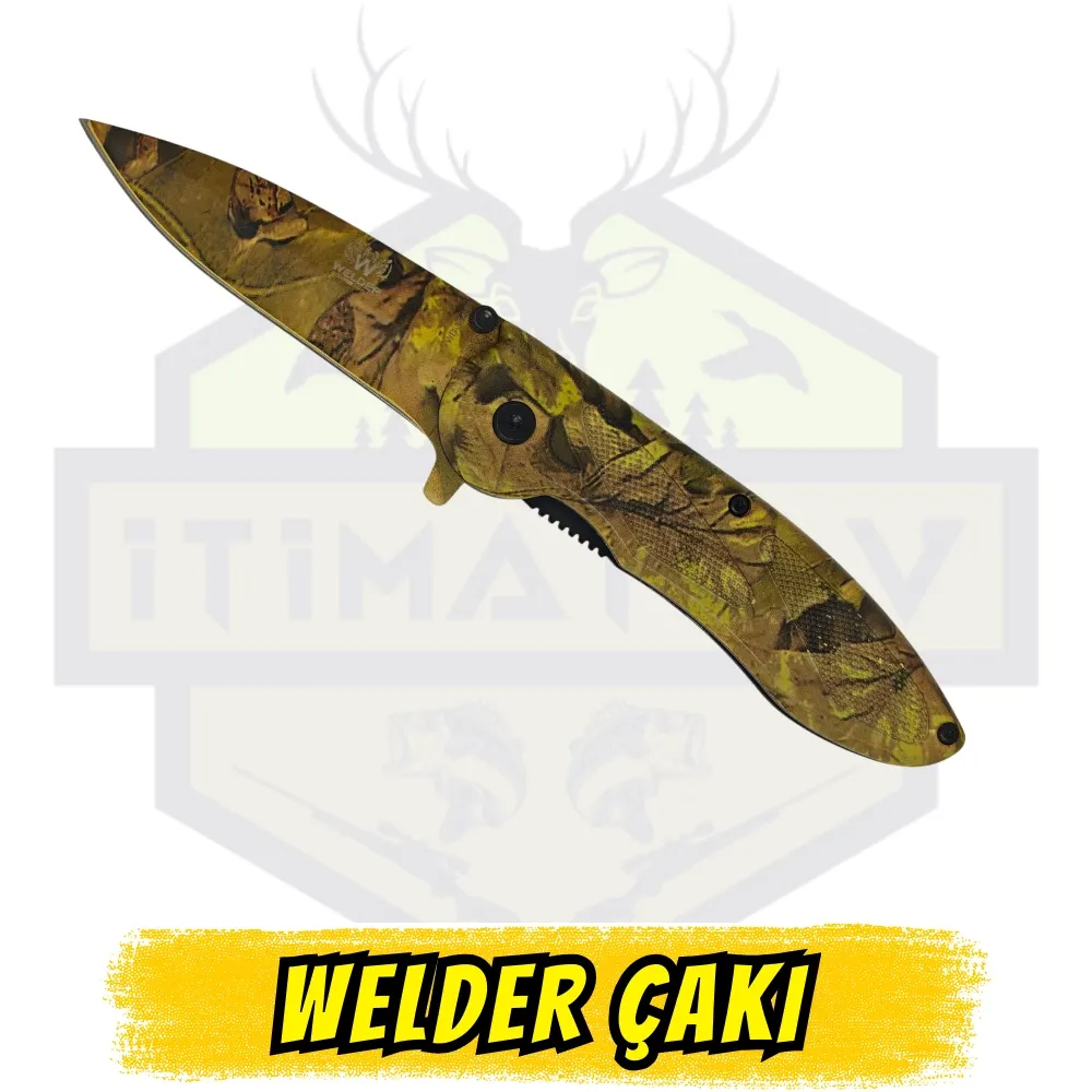 Welder Full Kamuflaj Orman Desenli Çakı - Açık Uzunluk 20 cm Kapalı 11 cm