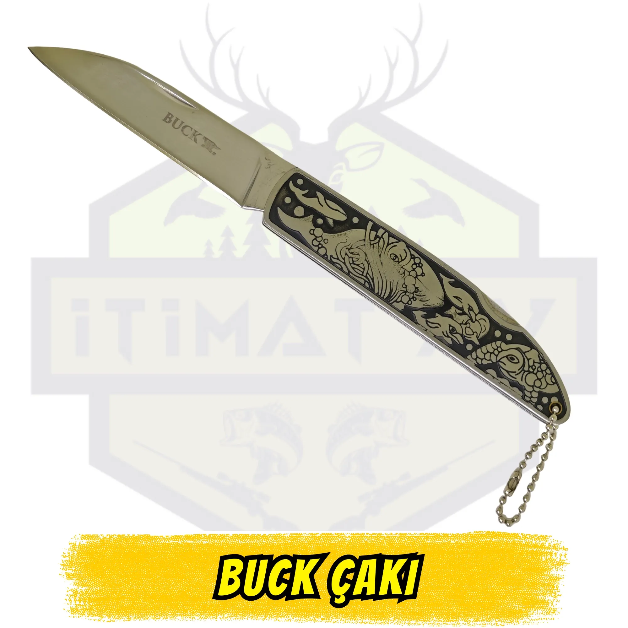 Buck Katlanır Çakı Kaplumbağa Balık Figürlü - Açık Uzunluk 20 cm Kapalı 10.5 cm