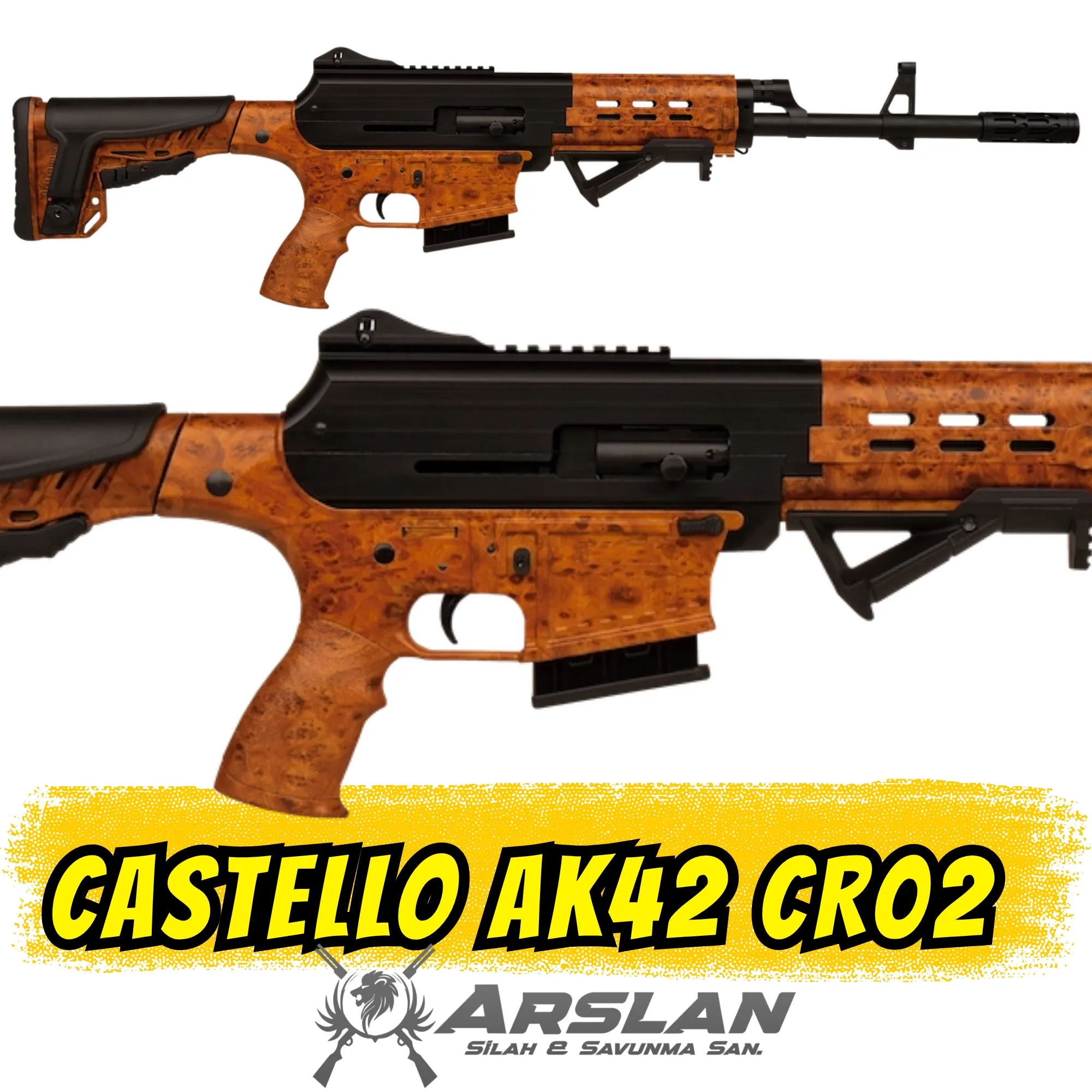 Castello AK42 Şarjörlü Av Tüfeği AK47 tipi AK47 KLONU AHŞAP GÖRÜNÜM CR02