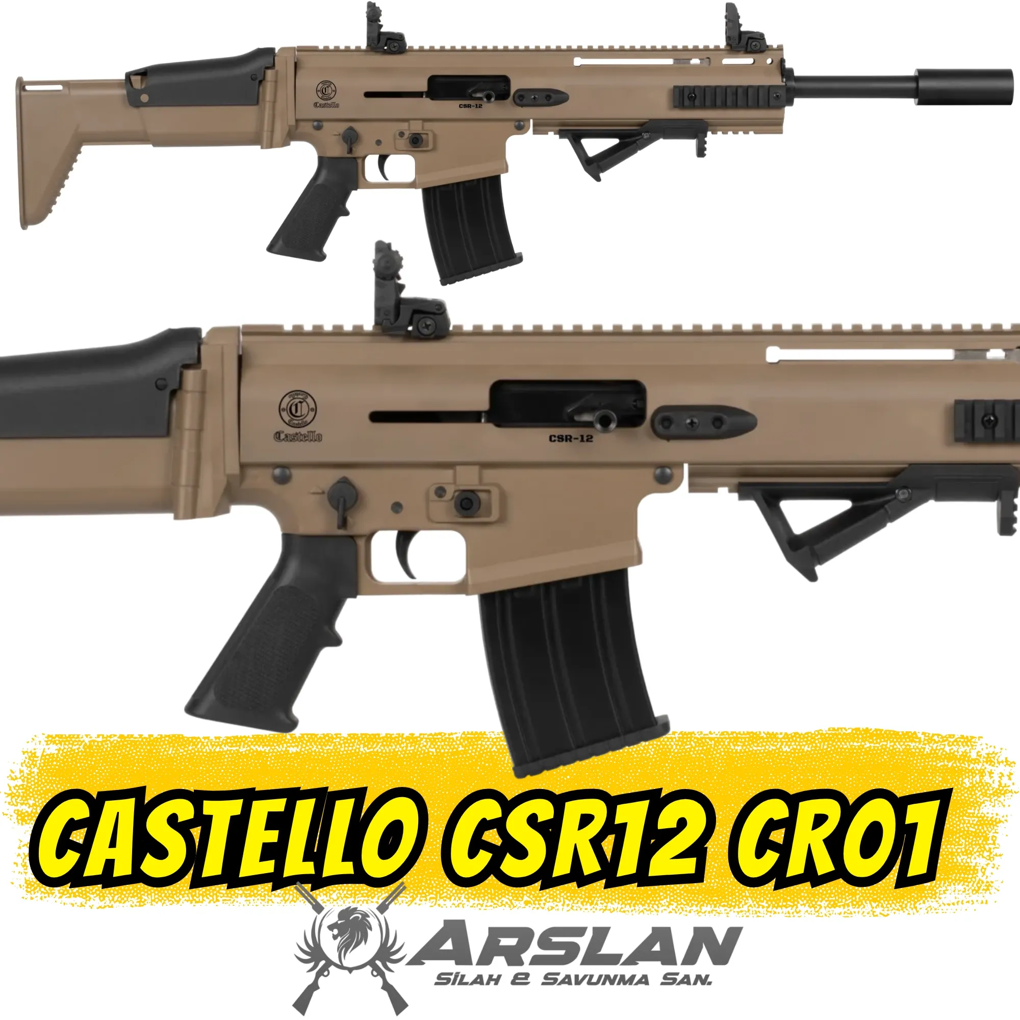 Castello CSR12 Şarjörlü Av Tüfeği SCAR tipi SCAR KLONU ÇÖL CRS01