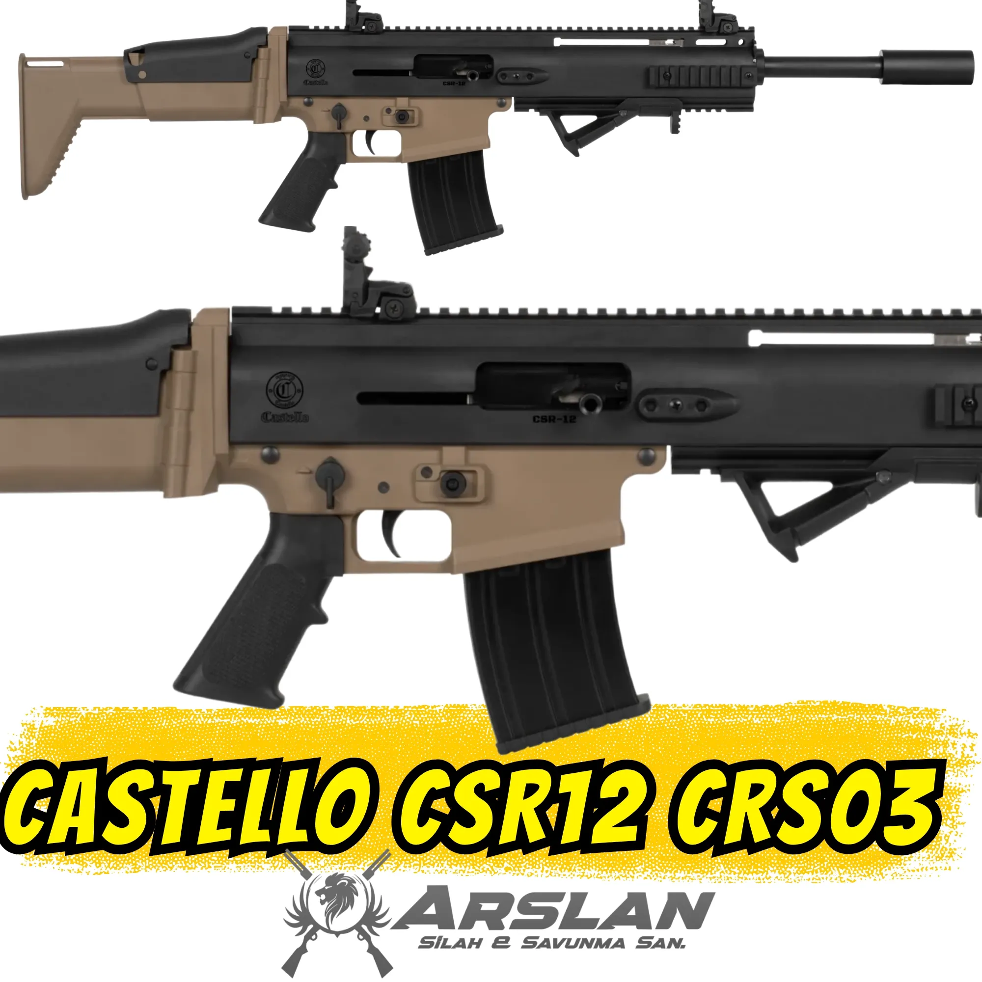 Castello CSR12 Şarjörlü Av Tüfeği SCAR tipi SCAR KLONU ÇÖL-SİYAH CRS03