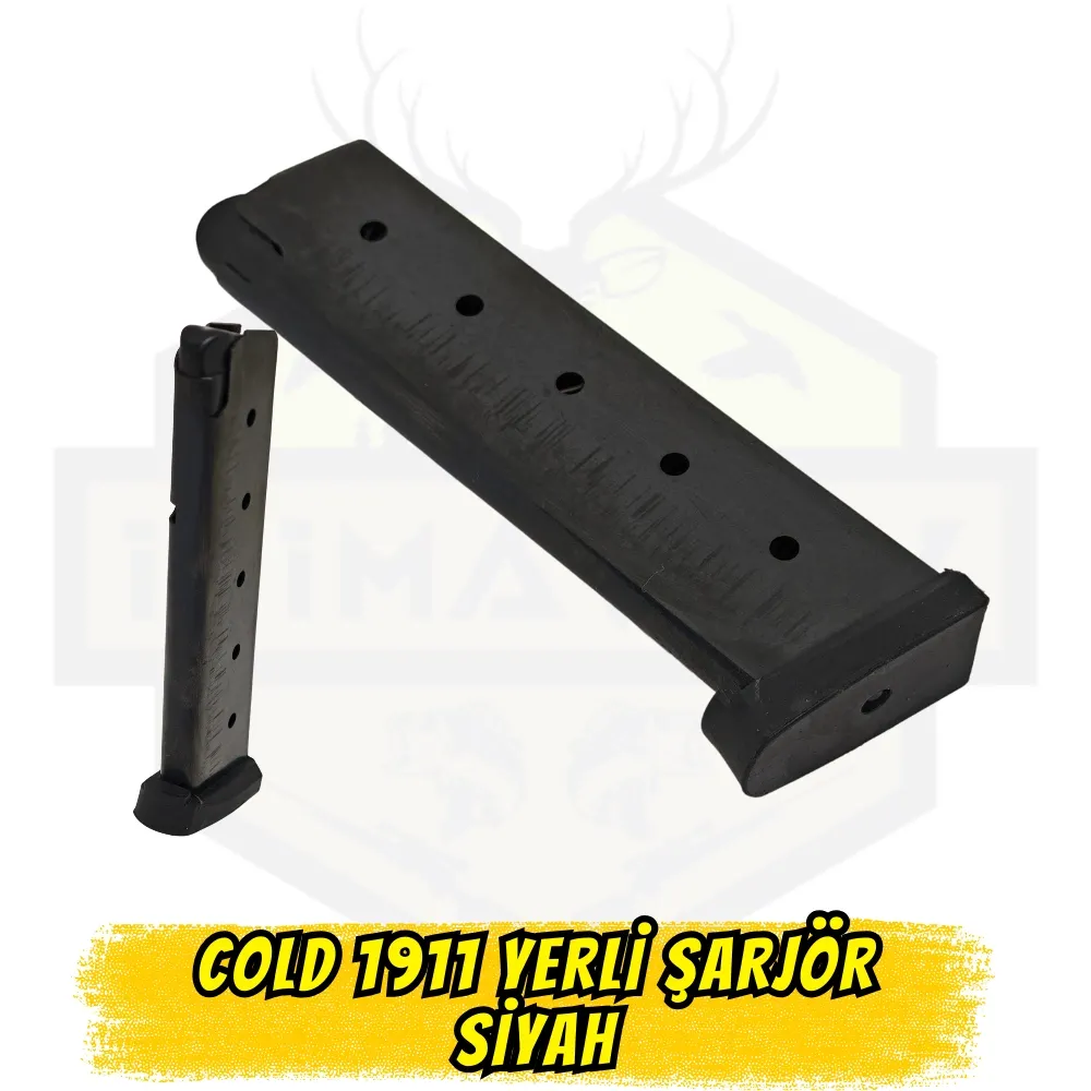 Colt 1911 Tipi Tüm Silahlar İçin 9mm Yedek Şarjör (Yerli Üretim - Siyah)