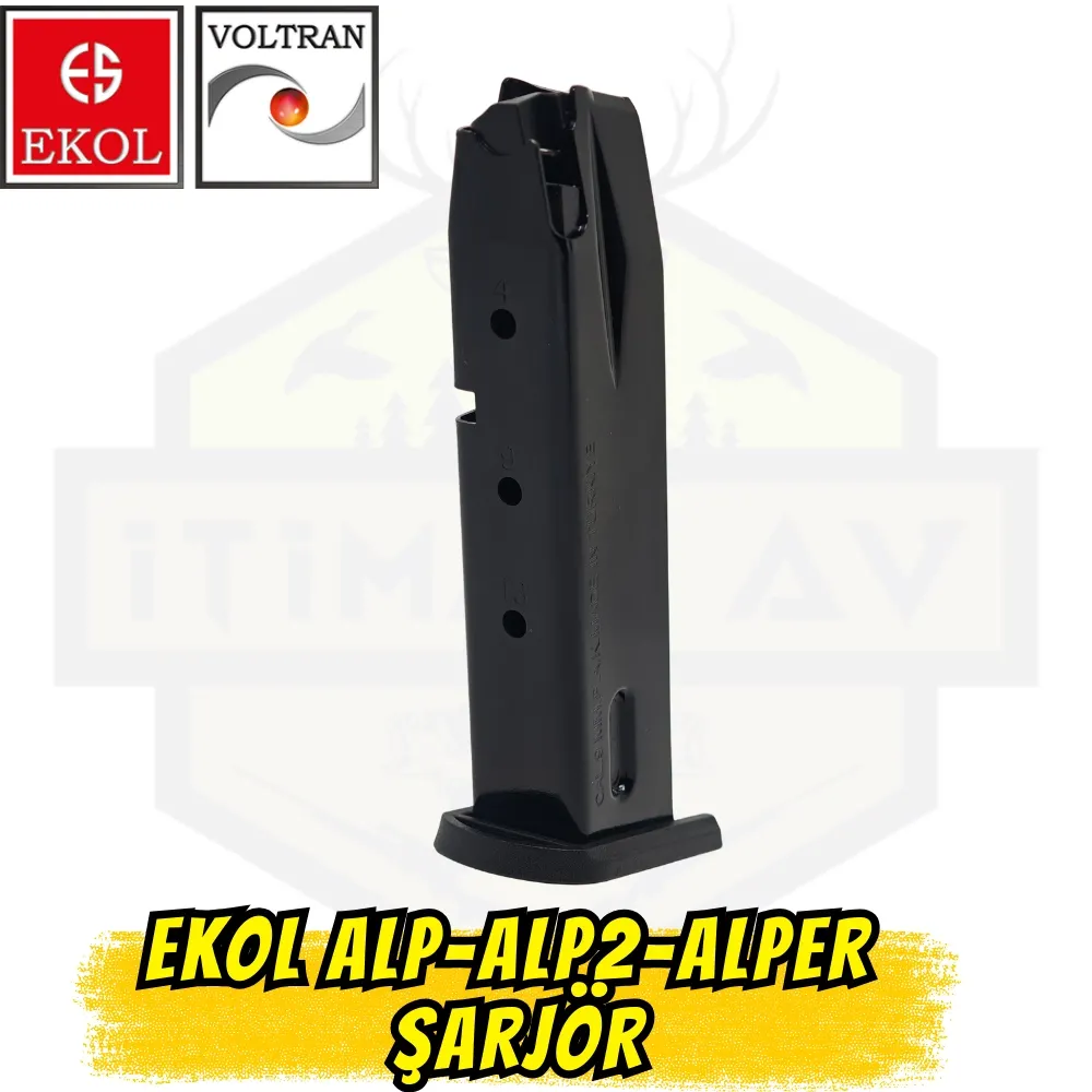 Ekol Alp / Alp 2 / Alper Kuru Sıkı Tabanca Şarjör - Siyah (14+1 Kapasite)