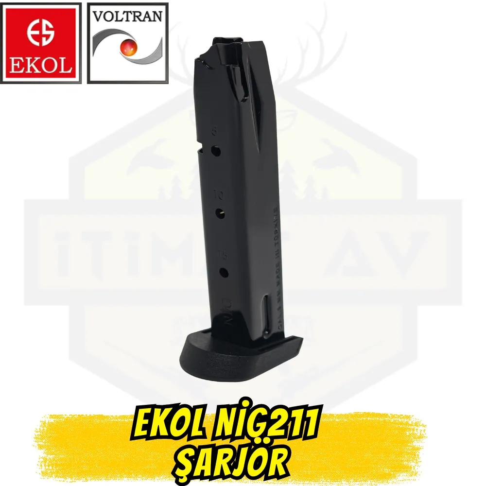 Ekol NIG 211 Kuru Sıkı Tabanca Şarjör - Siyah (17+1 Kapasite)