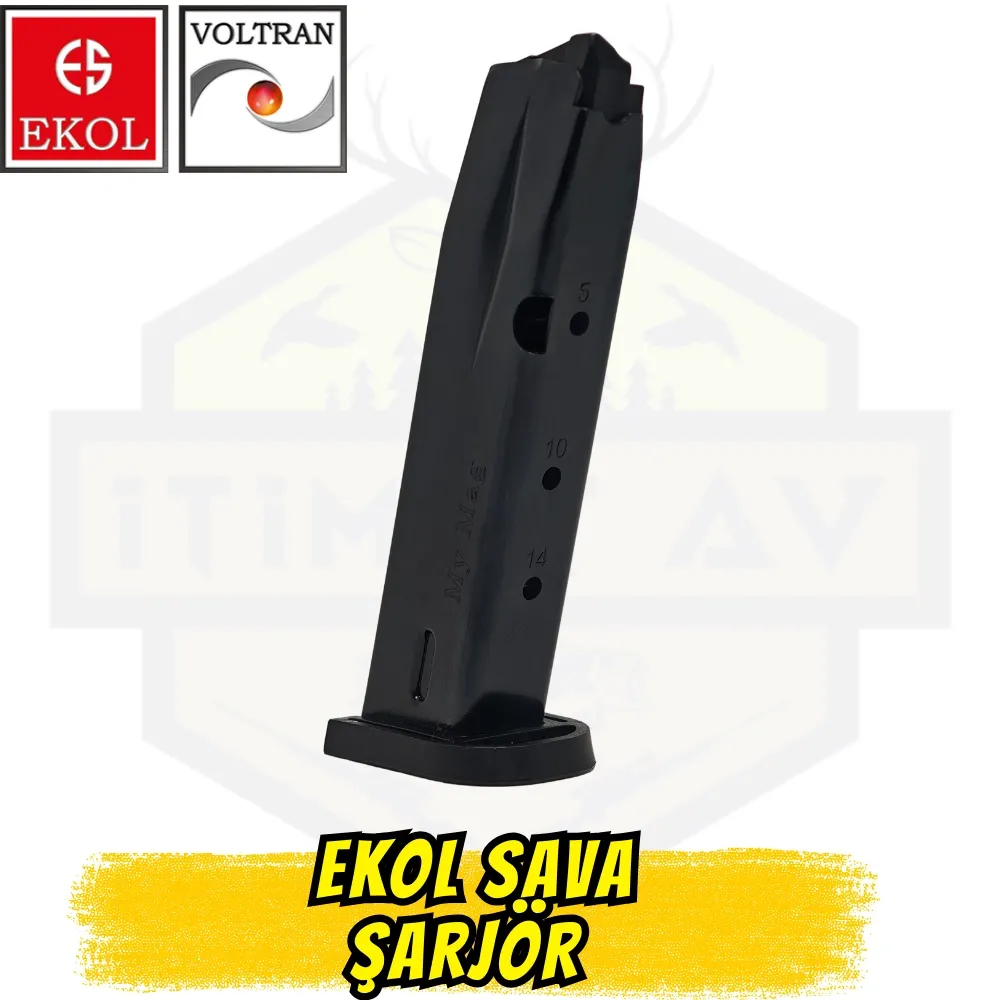 Ekol Sava Magnum Kuru Sıkı Tabanca Şarjör - Siyah (15+1 Kapasite)