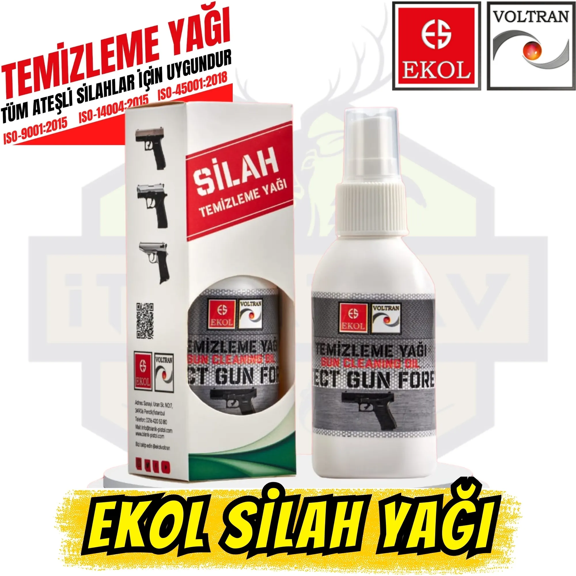 Ekol Silah Temizleme Yağı 100ml - Tüm Ateşli Silahlar İçin Sertifikalı