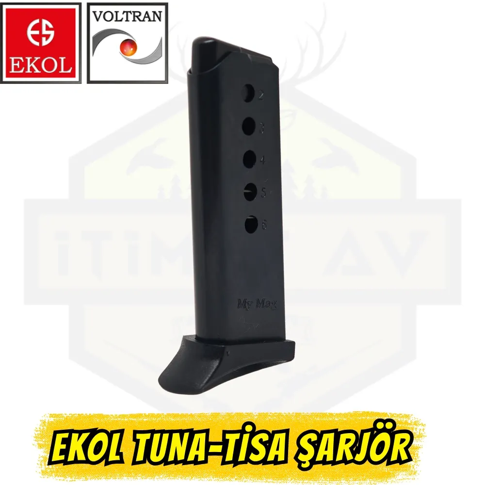 Ekol Tuna / Tisa Kuru Sıkı Tabanca Şarjör - Siyah (8+1 Kapasite)