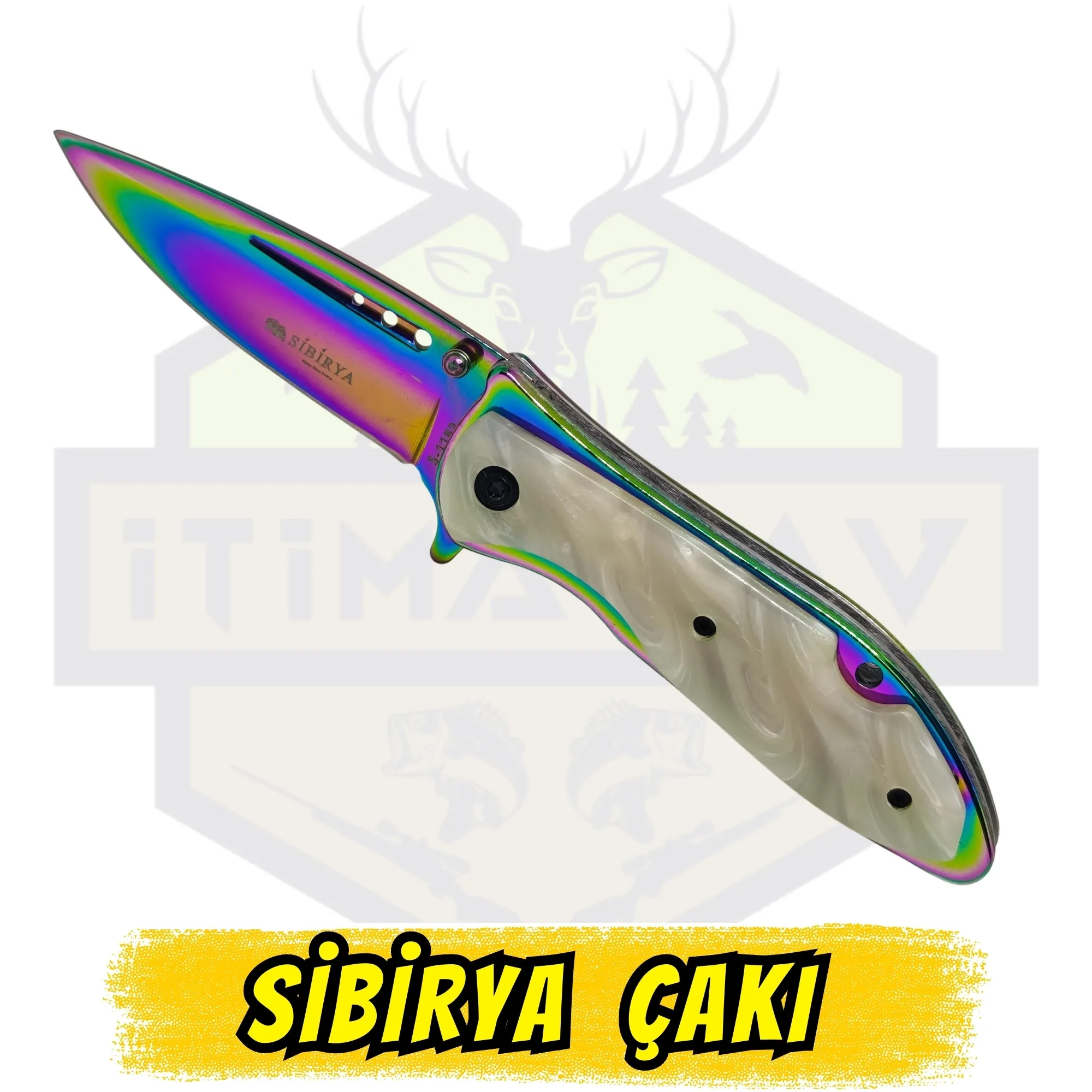 Sibirya Katlanır Çakı Elektroliz Rengli - Açık Uzunluk 20 cm Kapalı 11.5 cm