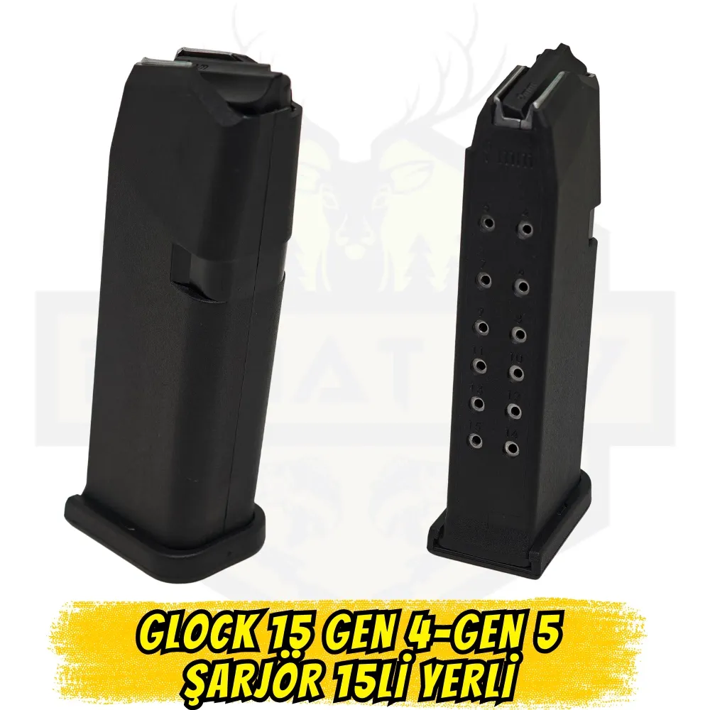 Glock 19 Gen 4 / Gen 5 Şarjör (15 Fişek Kapasiteli - İçi Çelik Dışı Polimer Yerli)