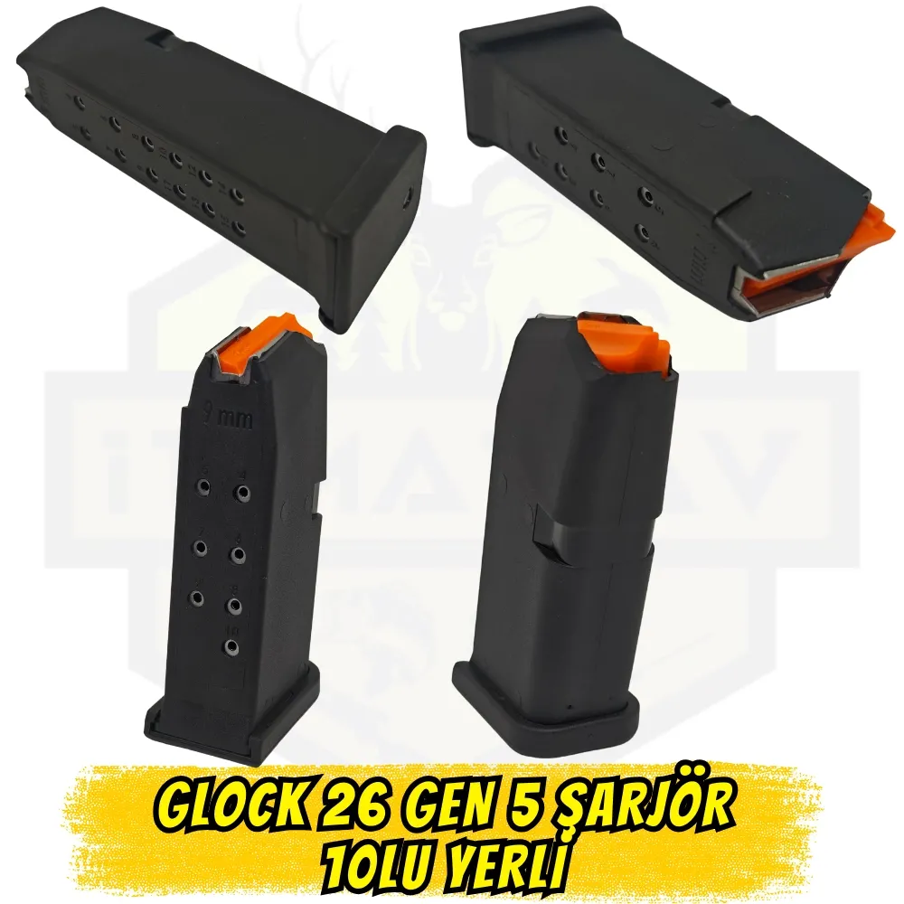 Glock 26 Gen 5 Şarjör (10 Fişek Kapasiteli - İçi Çelik Dışı Polimer Yerli Üretim)