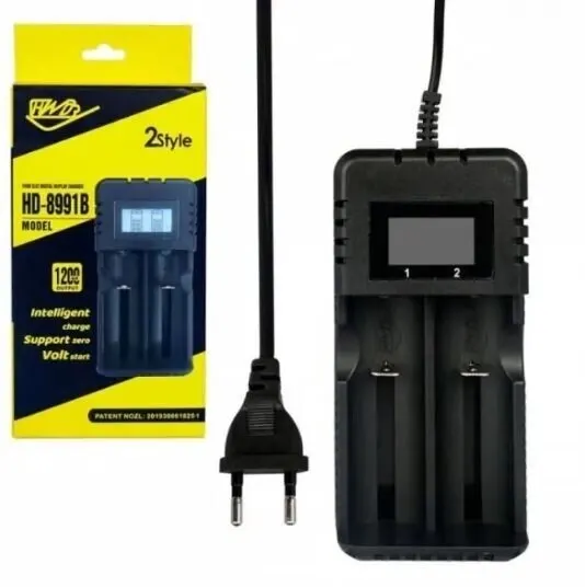 HD-8991B 3.7V Li-iOn 2’li Pil Şarj Cihazı USB Kablolu
