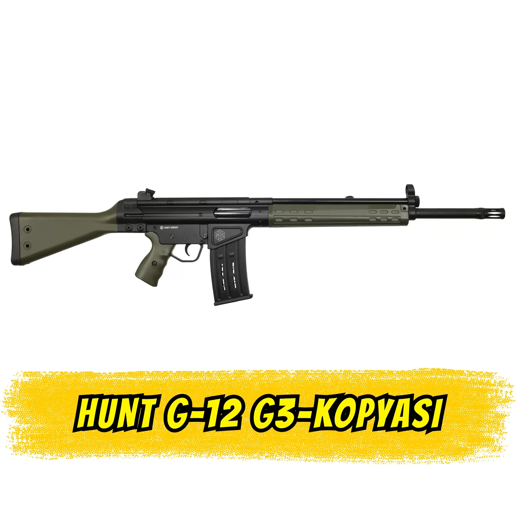 Hunt Group G12-S Şarjörlü Av Tüfeği G3 Tipi piyade tüfeği klonu Av Tüfeği Yeşil Polimer