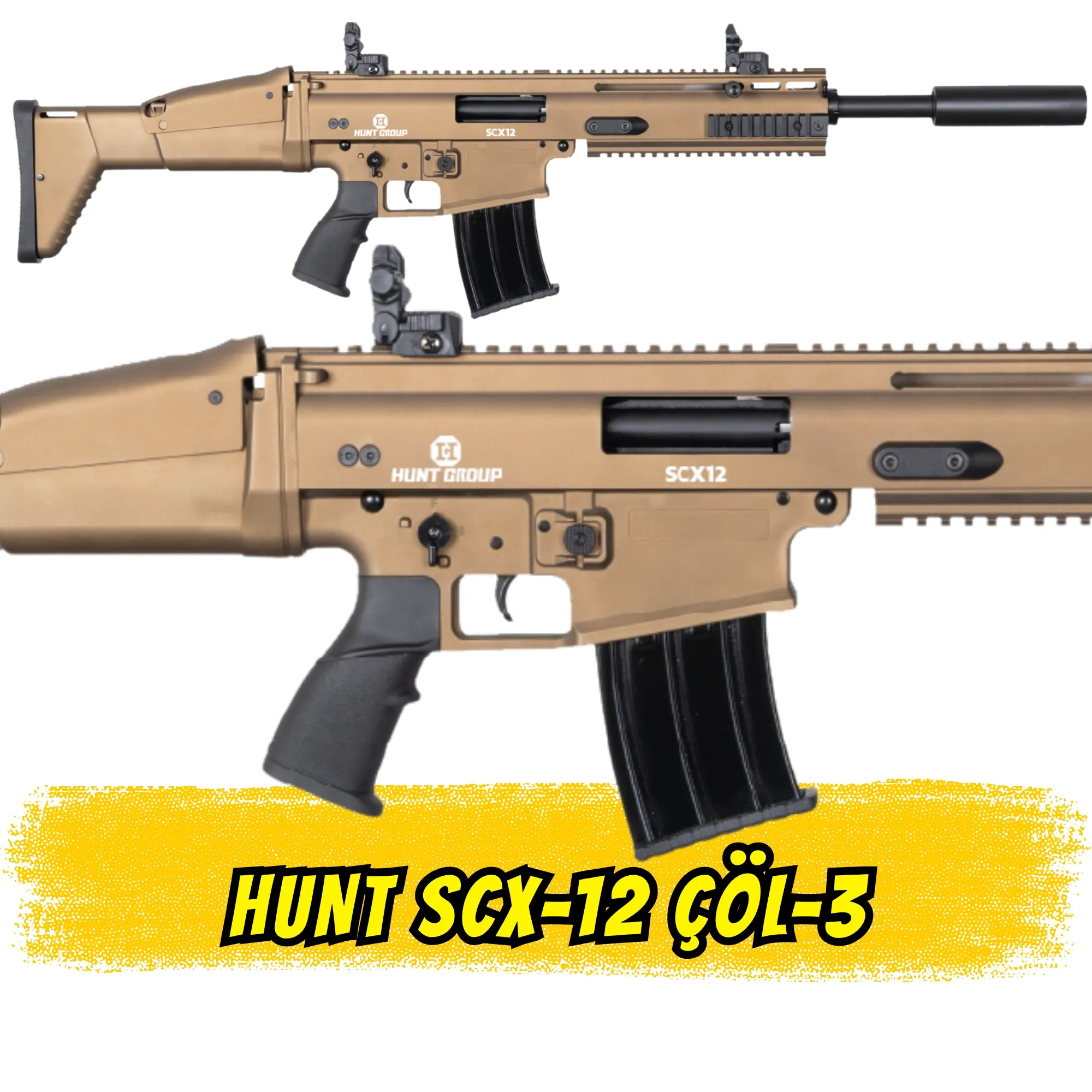 Hunt scx12 Şarjörlü Av Tüfeği scar tipi scar klonu ÇÖL 3
