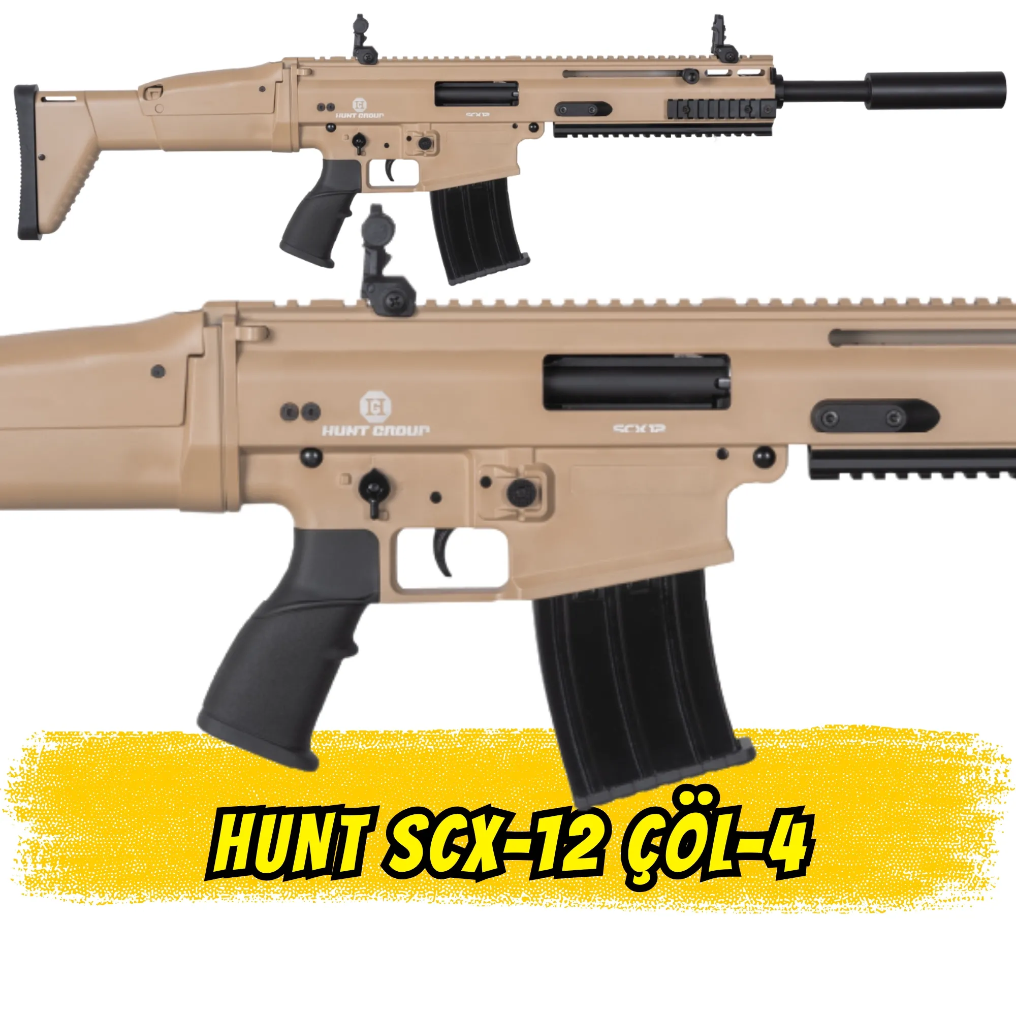 Hunt scx12 Şarjörlü Av Tüfeği scar tipi scar klonu ÇÖL 4