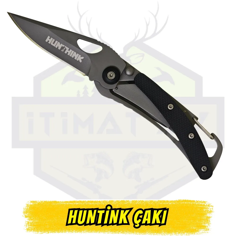 Huntink Katlanır Çakı Carbon Görünüm Kemer Klipsli - Açık Uzunluk 14.5 cm Kapalı 9 cm Hafif