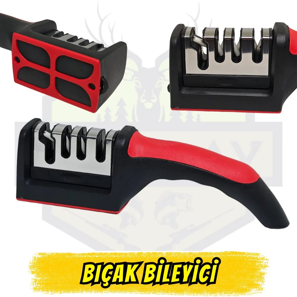 Kolay Bıçak Bileme Aleti 3+1 Aşamalı - Portatif Kaydırmaz Tutuşlu (Bıçak + Makas Bileme)