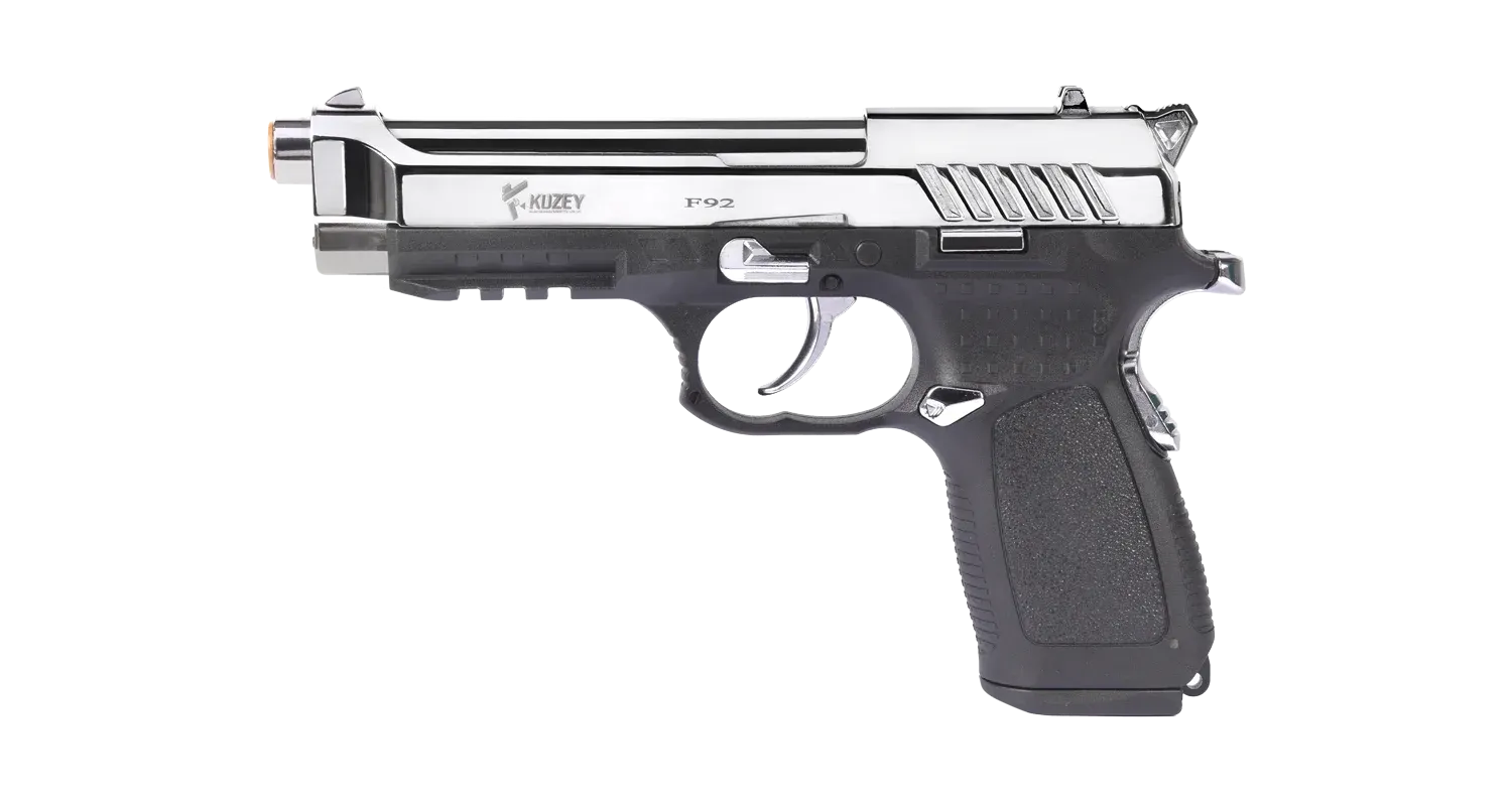 KUZEY F92 Kurusıkı Ses Tabancası Parlak Krom