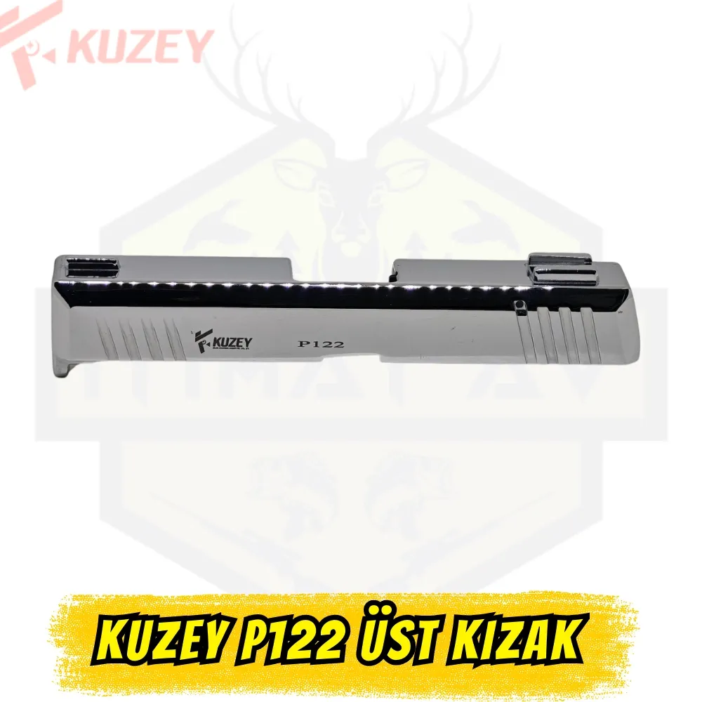 Kuzey P122 Kurusıkı Tabanca Üst Kızak (Sürgü) - Parlak Krom