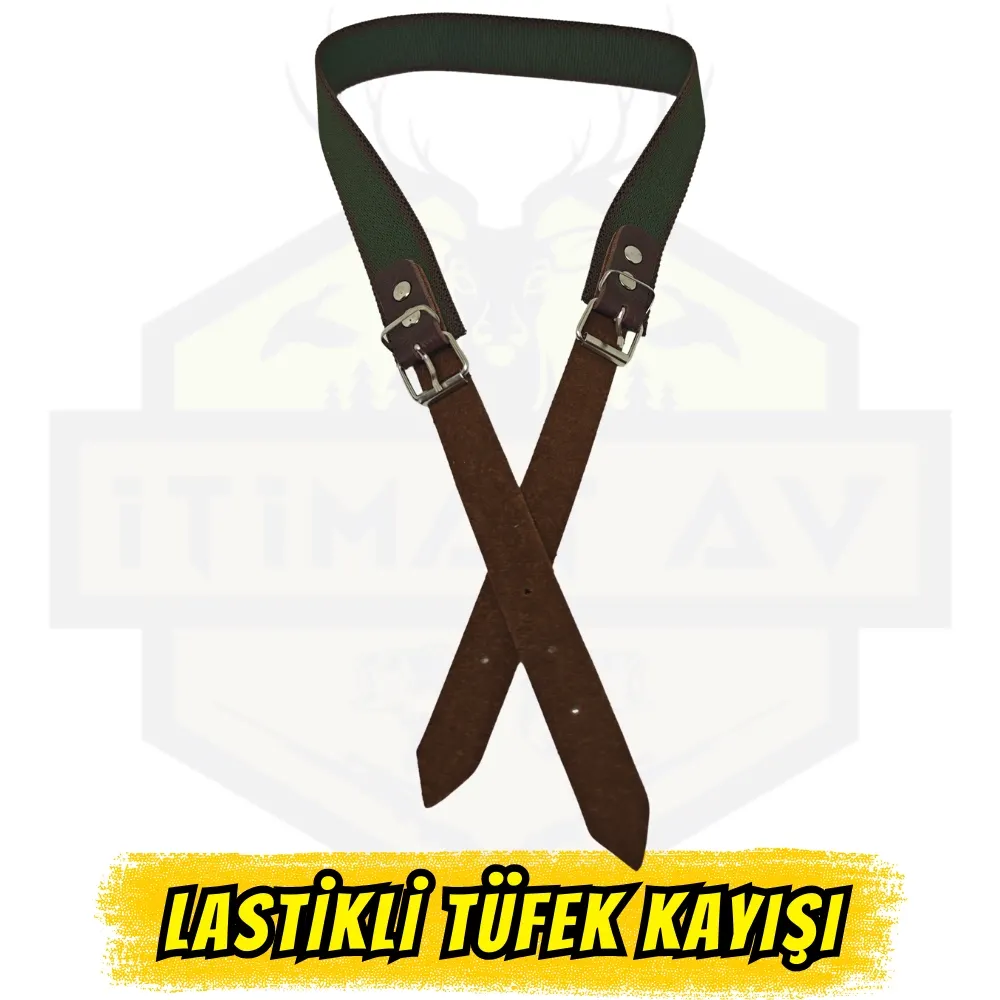 Lastikli Tüfek Kayışı Metal Tokalı - Uç Kısmı Deri