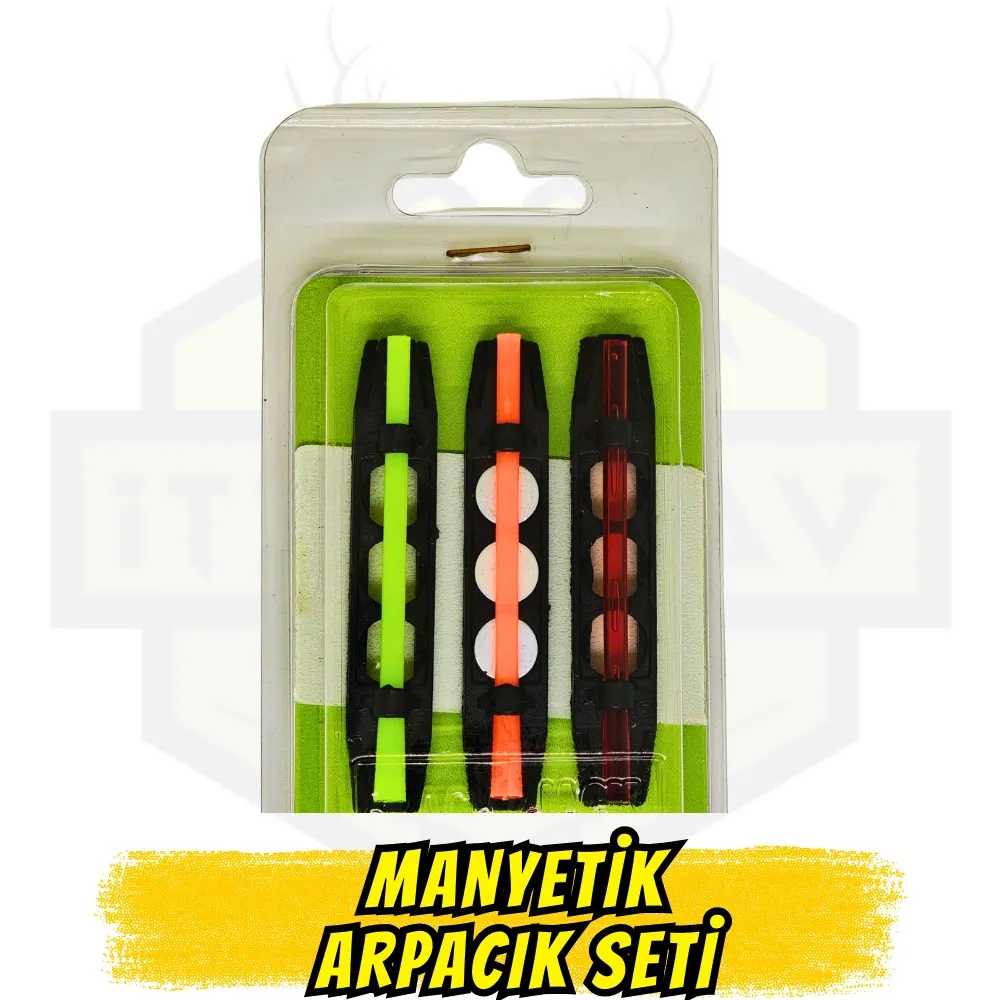 Manyetik 3lü Fiber Optik Arpacık Seti - Yeşil Turuncu Kırmızı (Şerit Üzerine Oturur)
