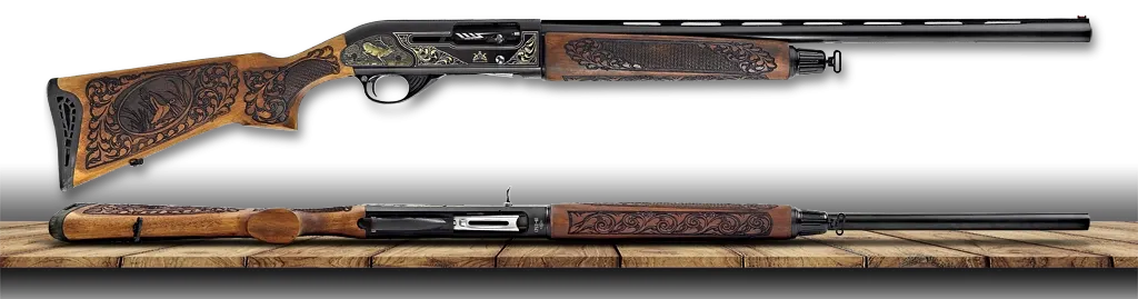 MOZZBERK N-700 / N-01 Kapaklı Yarı Otomatik Av Tüfeği SİYAH İŞLEMELİ